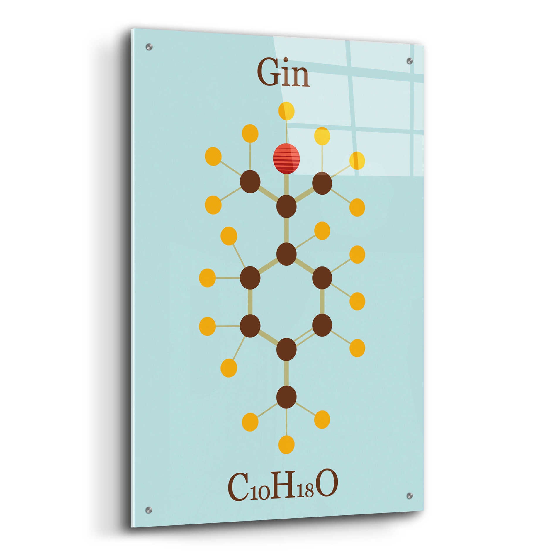 Epic Art 'Gin Molecule' by Epic Portfolio, Acrylic Glass Wall Art,24x36