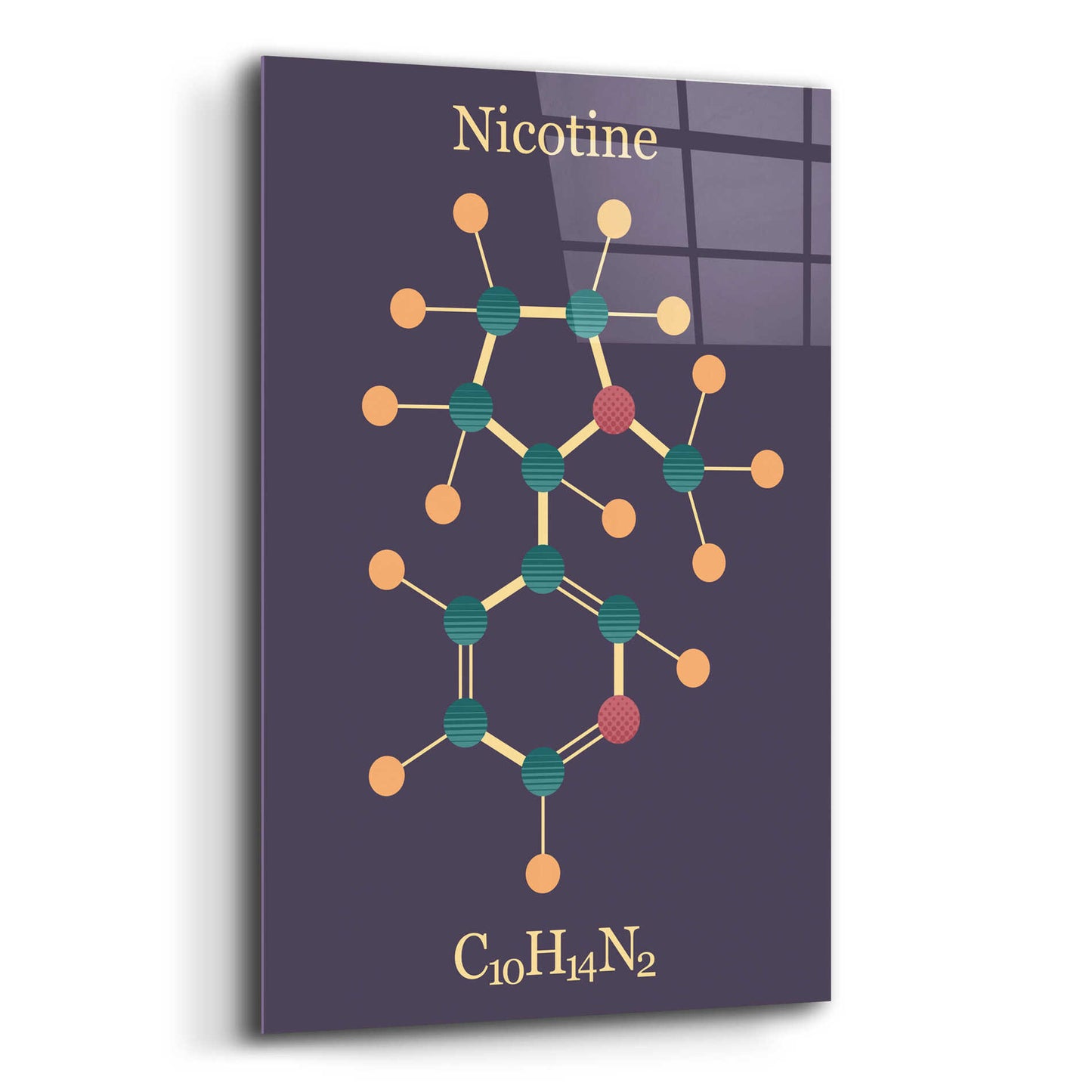 Epic Art 'Nicotine Molecule' by Epic Portfolio, Acrylic Glass Wall Art,12x16