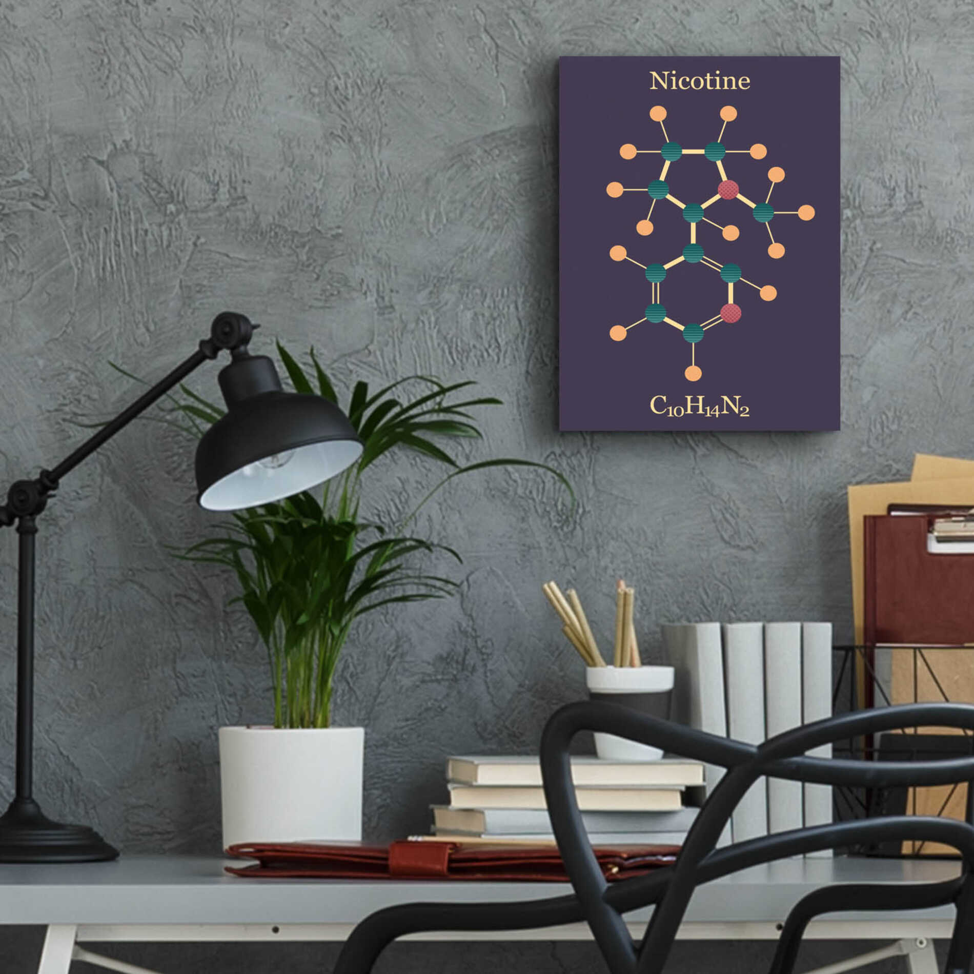 Epic Art 'Nicotine Molecule' by Epic Portfolio, Acrylic Glass Wall Art,12x16