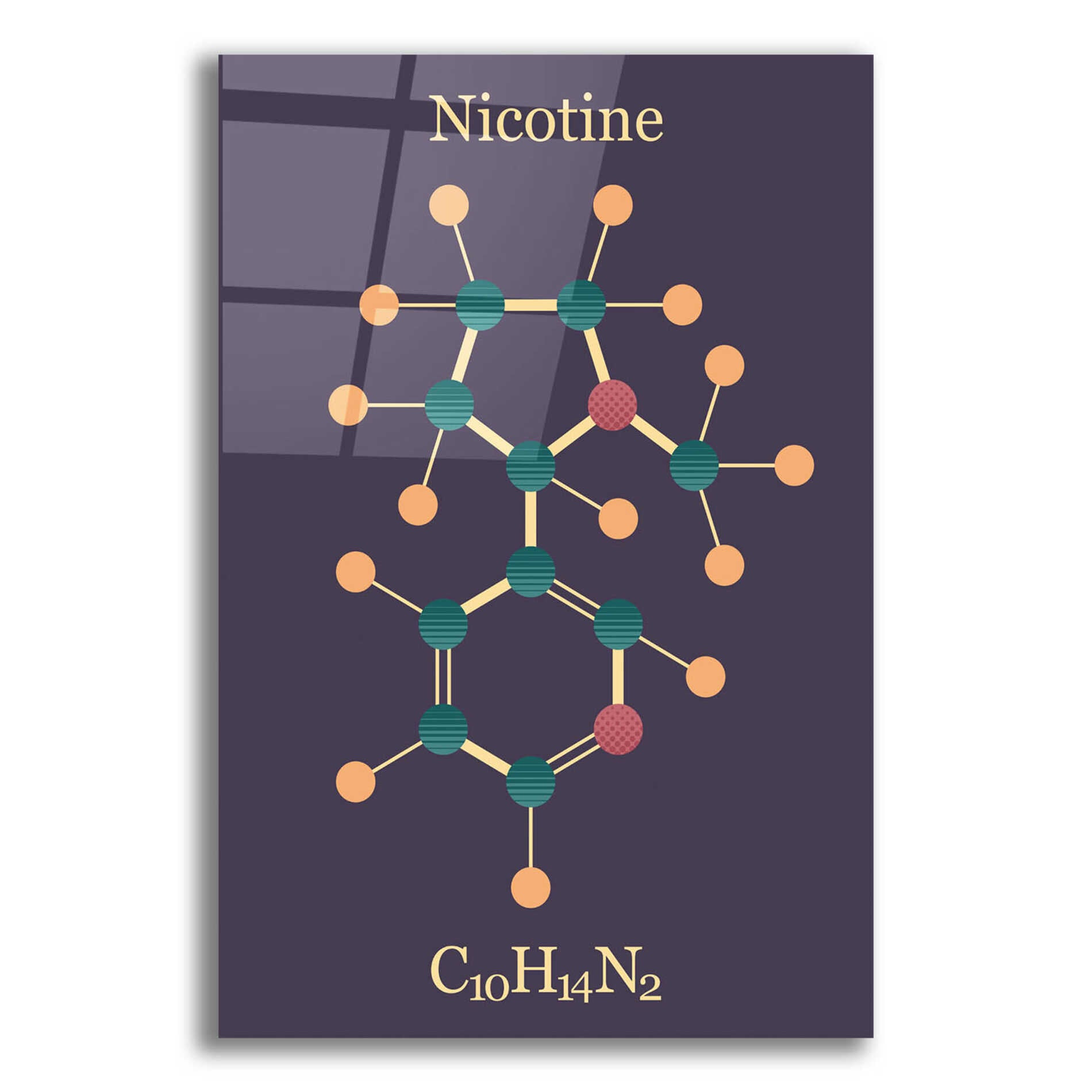 Epic Art 'Nicotine Molecule' by Epic Portfolio, Acrylic Glass Wall Art,12x16