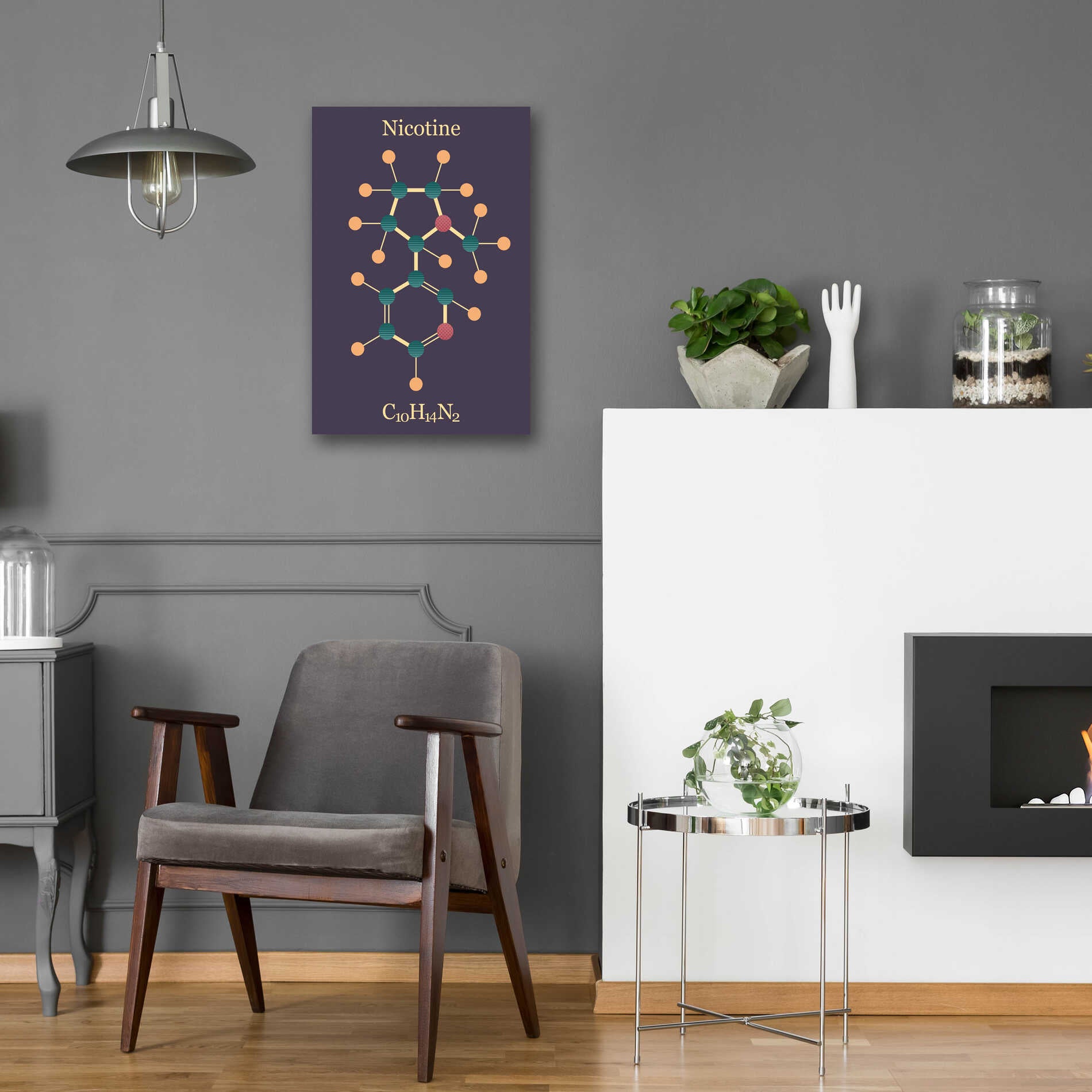 Epic Art 'Nicotine Molecule' by Epic Portfolio, Acrylic Glass Wall Art,16x24