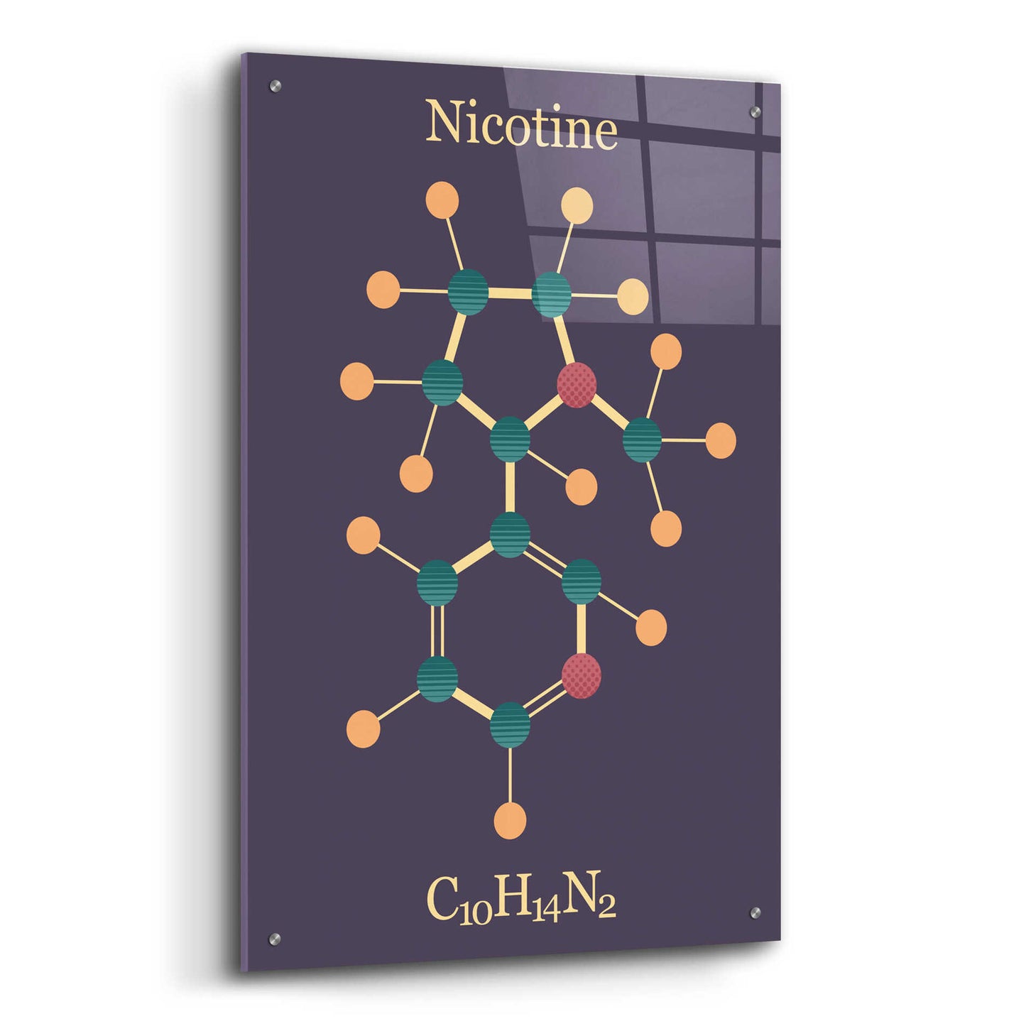 Epic Art 'Nicotine Molecule' by Epic Portfolio, Acrylic Glass Wall Art,24x36