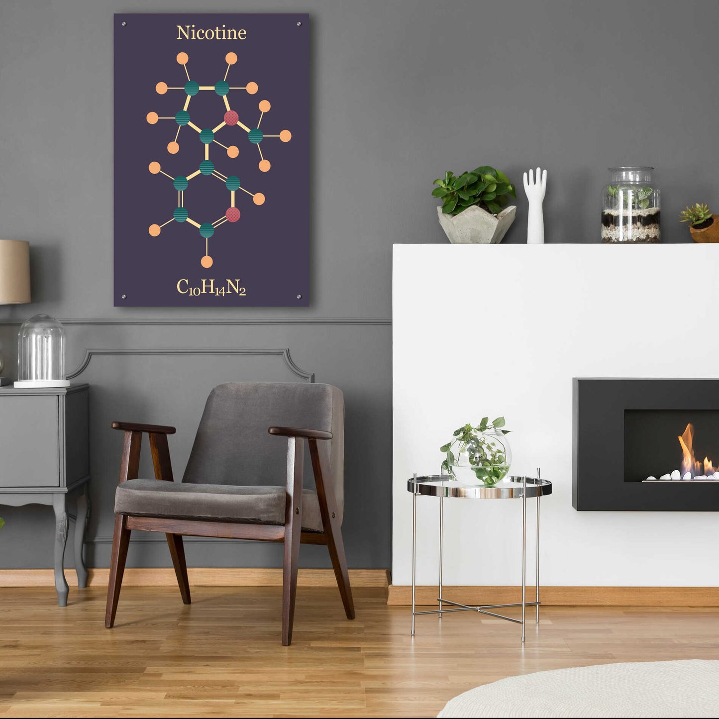 Epic Art 'Nicotine Molecule' by Epic Portfolio, Acrylic Glass Wall Art,24x36