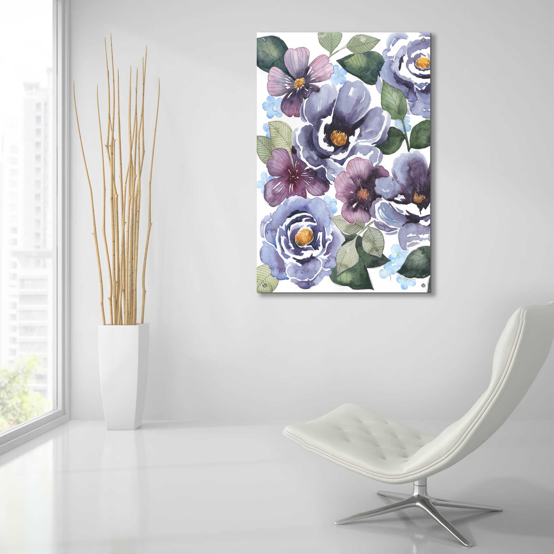 Epic Art 'Dancing Peonies I' by Grace Popp, Acrylic Glass Wall Art,24x36