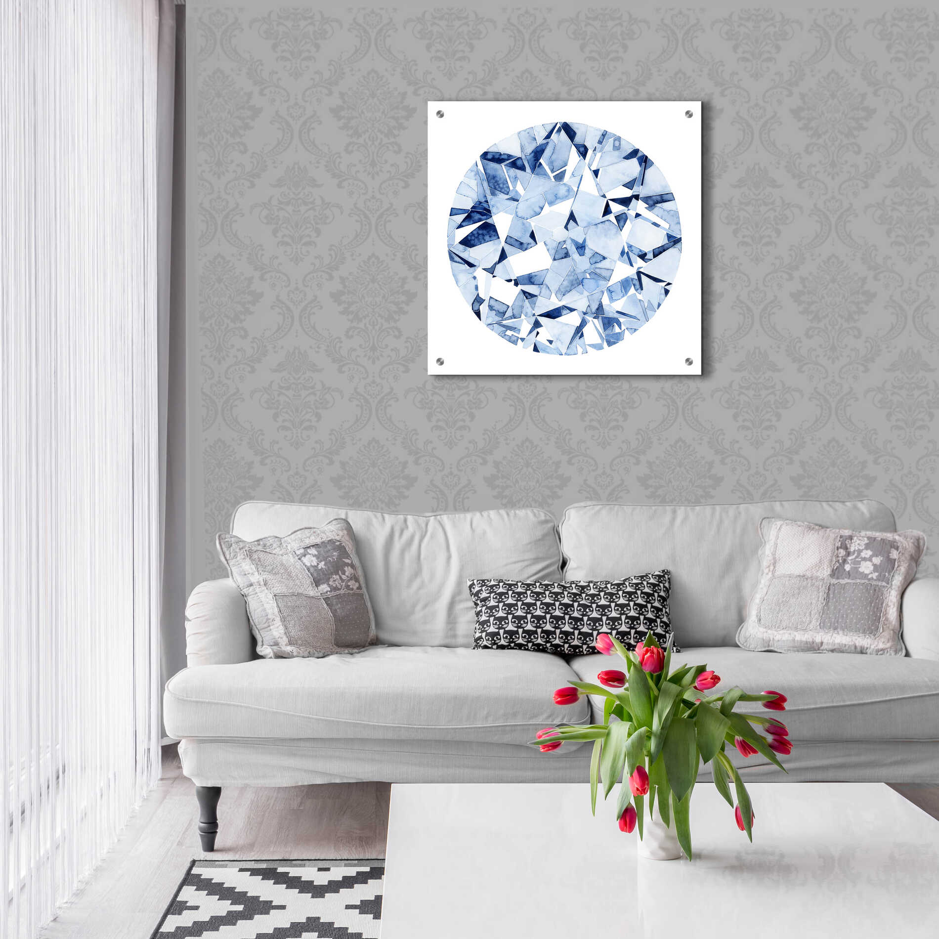 Epic Art 'Diamond Drops II' by Grace Popp, Acrylic Glass Wall Art,24x24