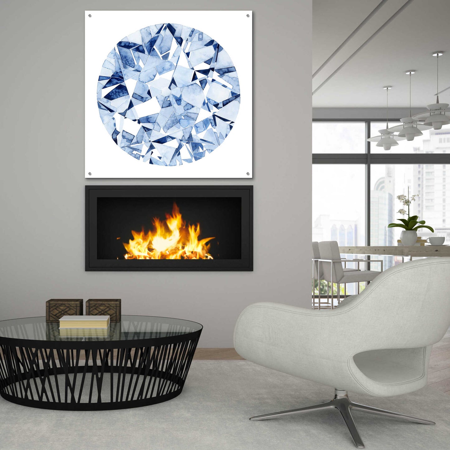 Epic Art 'Diamond Drops II' by Grace Popp, Acrylic Glass Wall Art,36x36