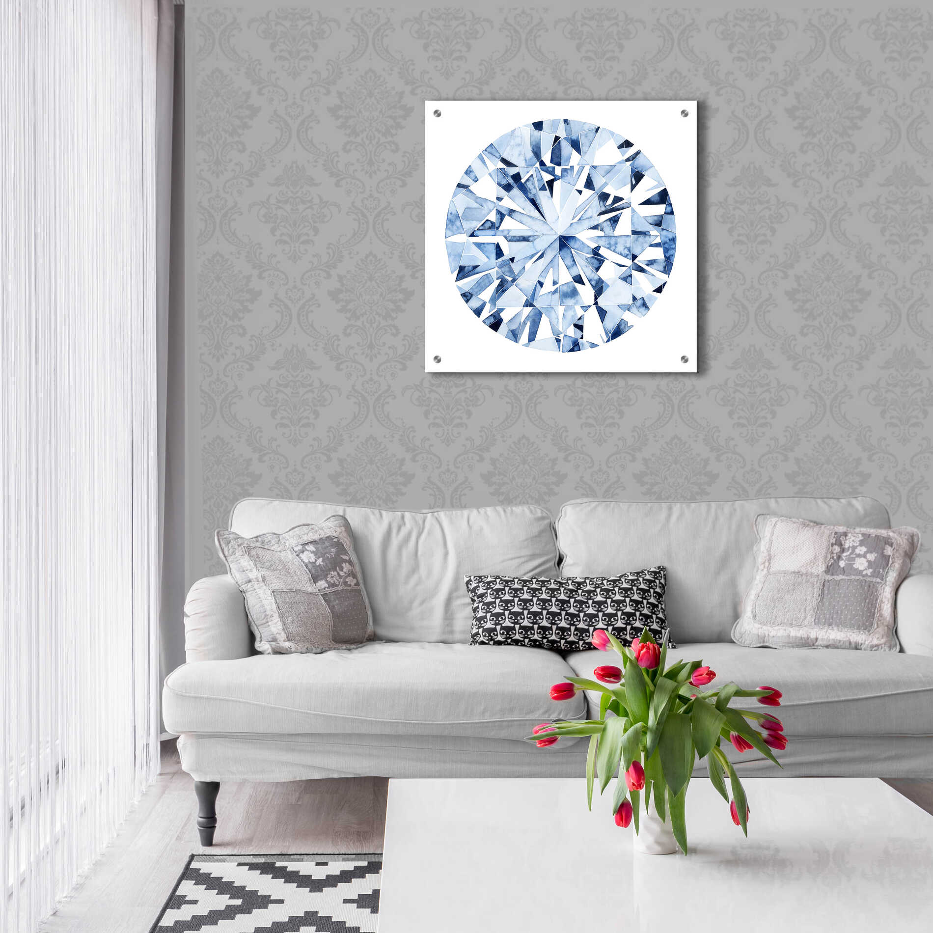 Epic Art 'Diamond Drops I' by Grace Popp, Acrylic Glass Wall Art,24x24