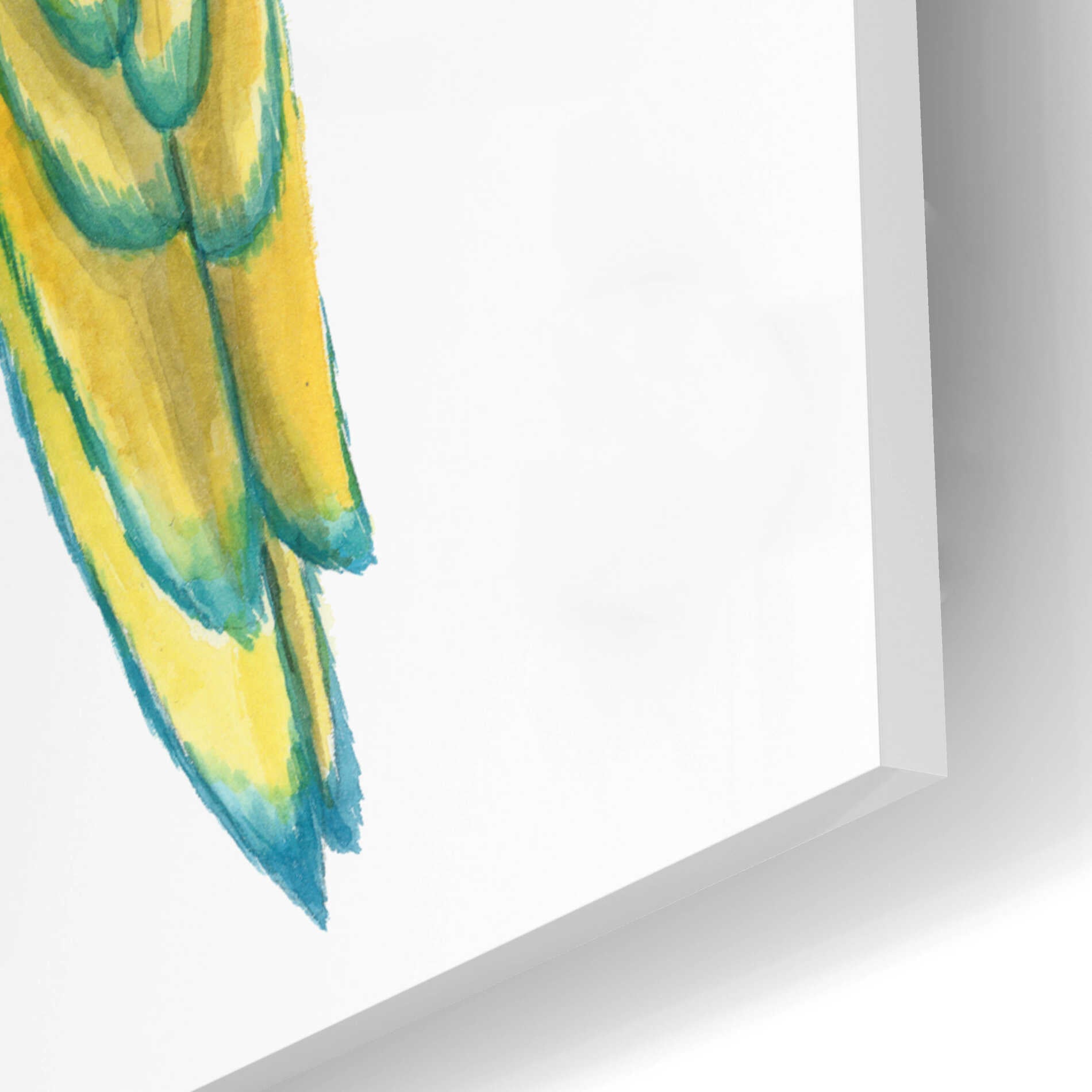 Epic Art 'Teal Macaw II' by Grace Popp, Acrylic Glass Wall Art,12x24