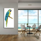 Epic Art 'Teal Macaw I' by Grace Popp, Acrylic Glass Wall Art,24x48