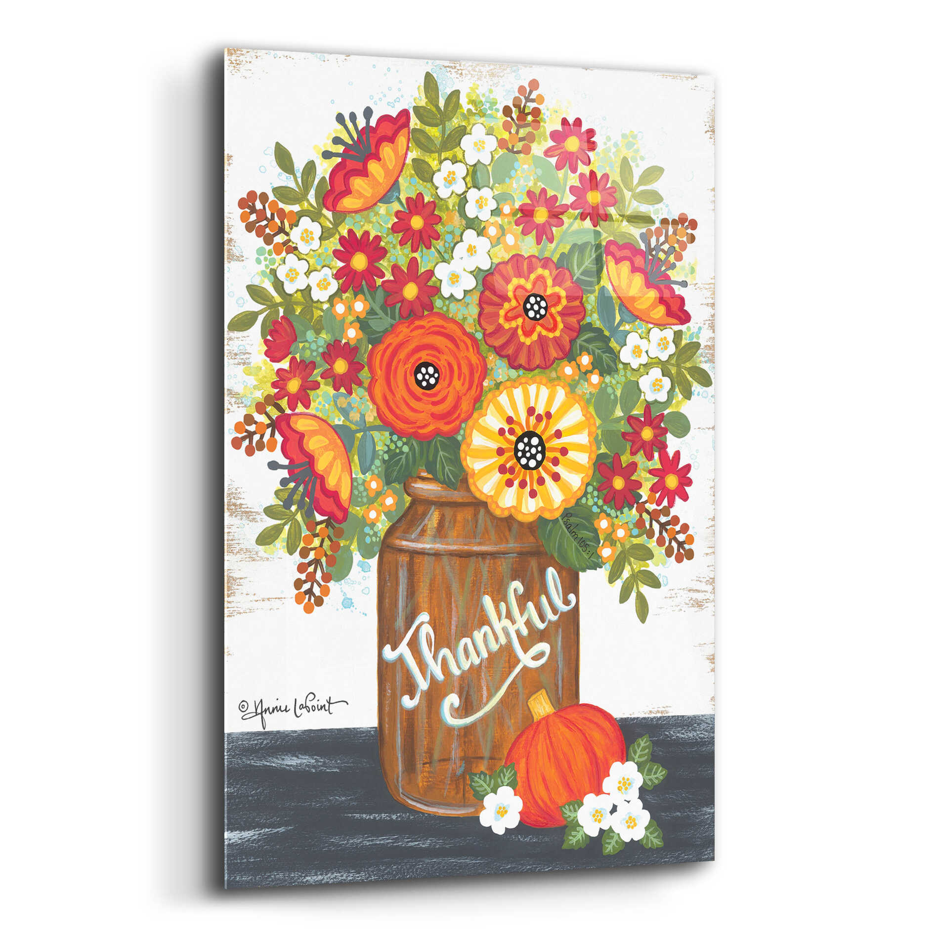 Epic Art 'Thankful Bouquet' by Annie LaPoint, Acrylic Glass Wall Art,12x16