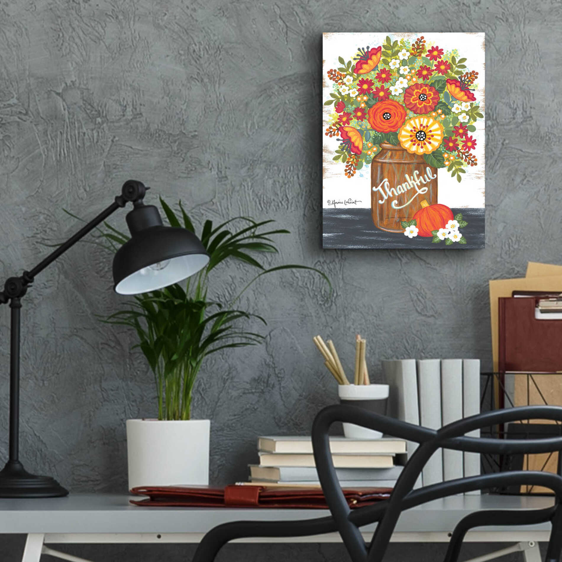 Epic Art 'Thankful Bouquet' by Annie LaPoint, Acrylic Glass Wall Art,12x16