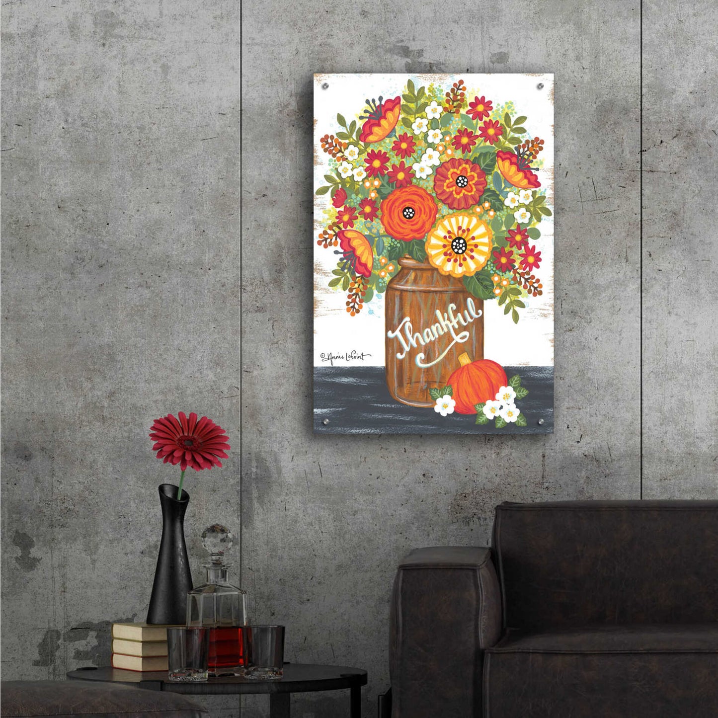 Epic Art 'Thankful Bouquet' by Annie LaPoint, Acrylic Glass Wall Art,24x36