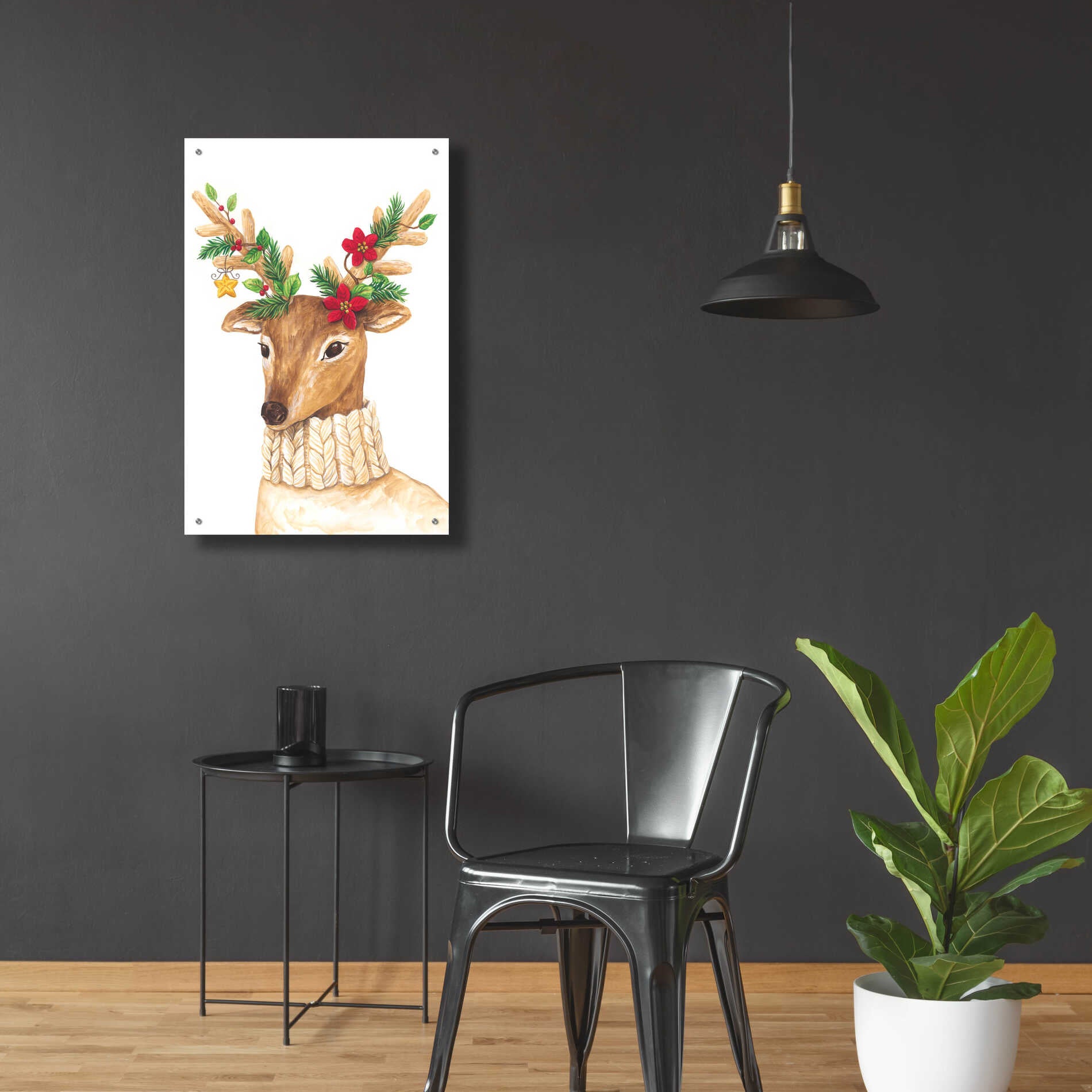 Epic Art 'Christmas Deer' by Diane Kater, Acrylic Glass Wall Art,24x36