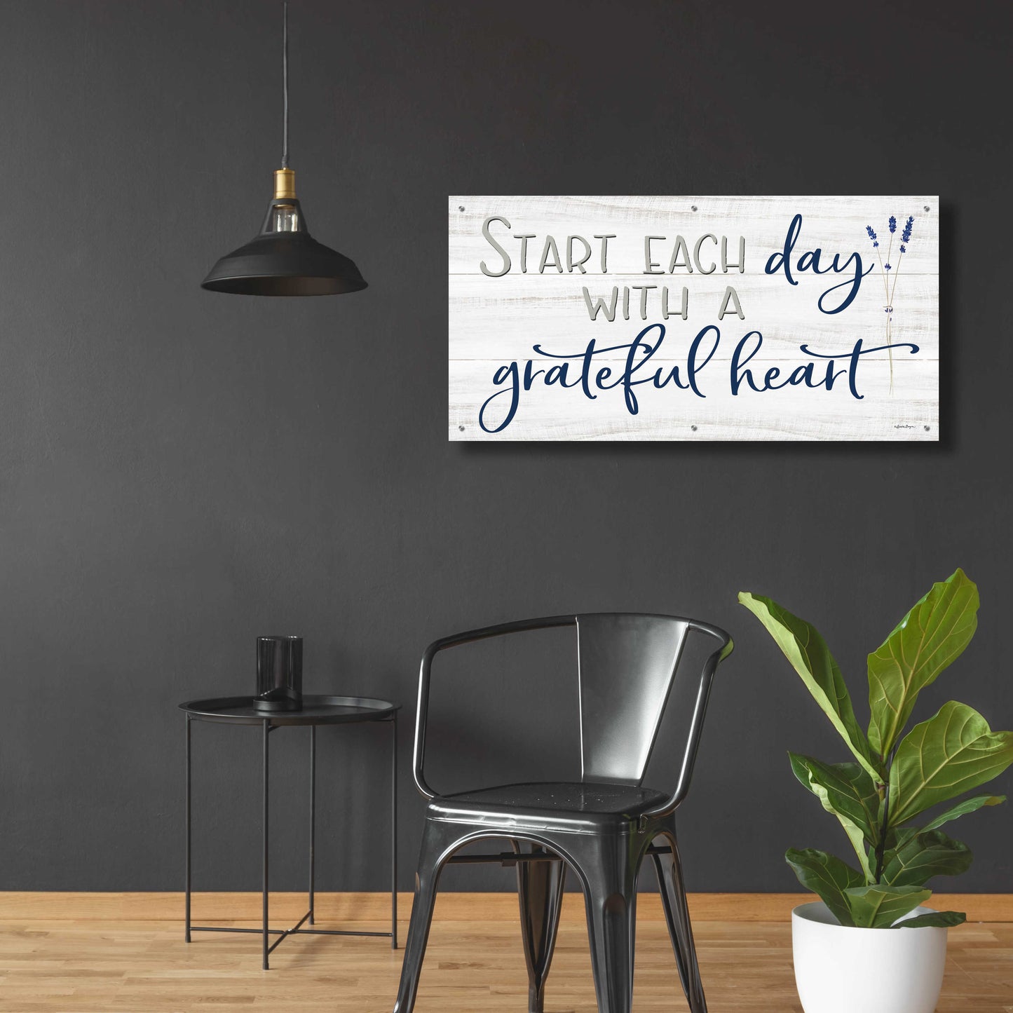 Epic Art 'Grateful Heart' by Susie Boyer, Acrylic Glass Wall Art,48x24