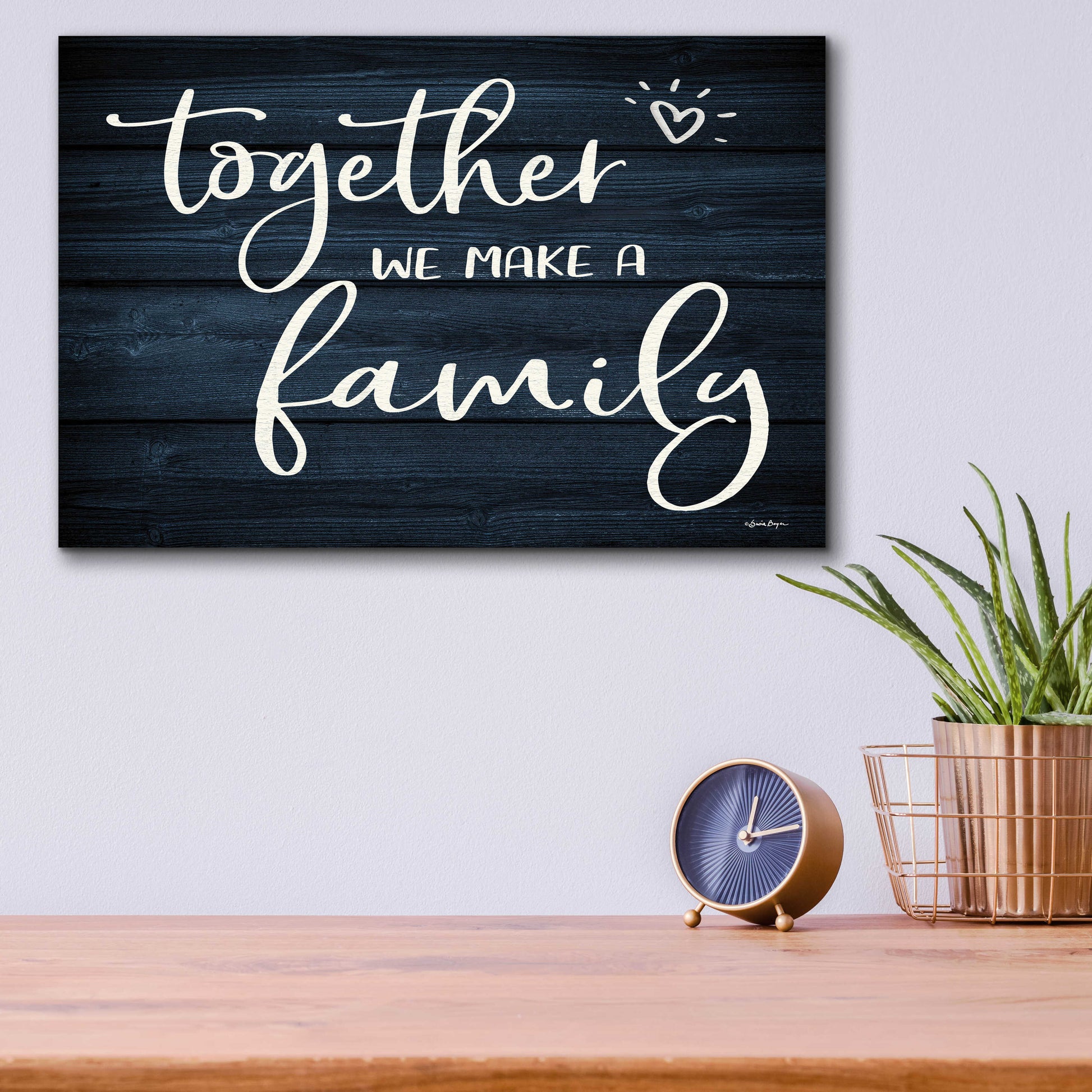 Epic Art 'Together We Make A Family' by Susie Boyer, Acrylic Glass Wall Art,16x12