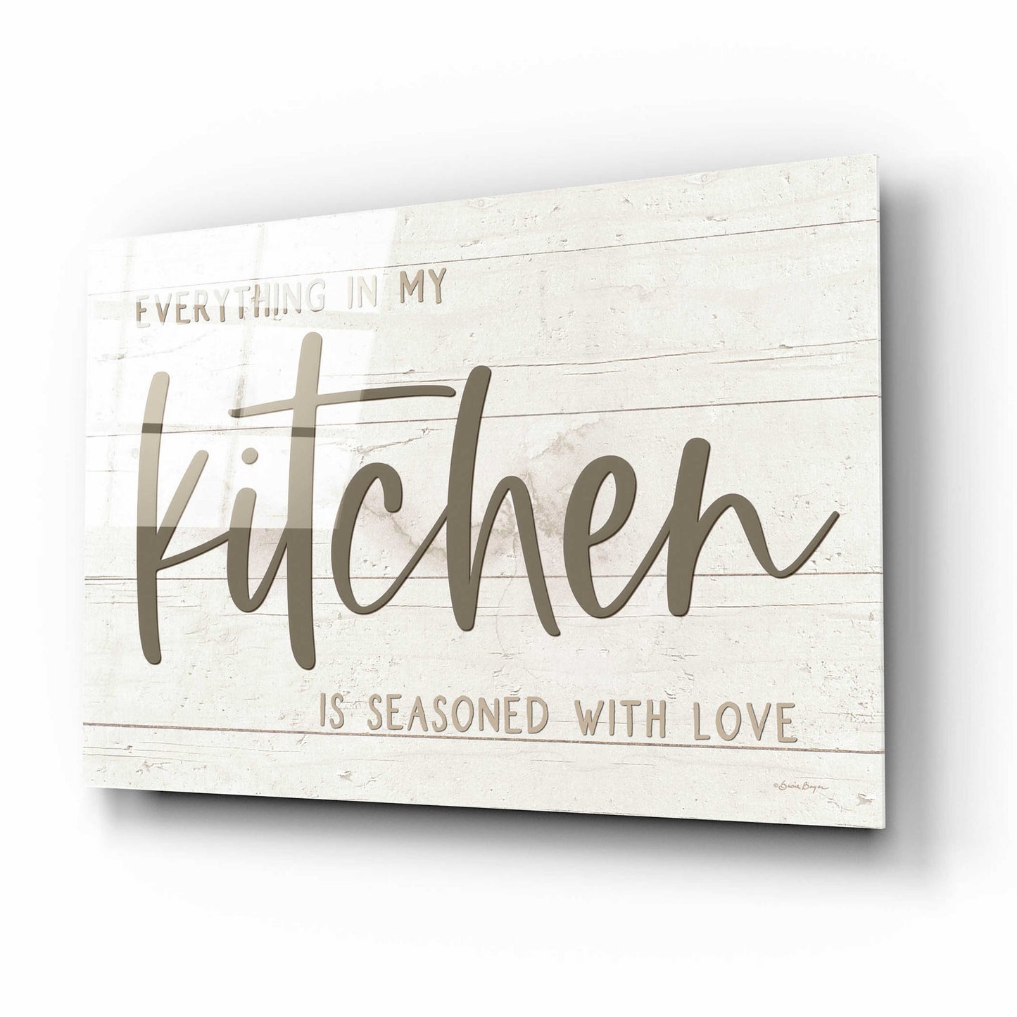 Epic Art 'Seasoned With Love Kitchen' by Susie Boyer, Acrylic Glass Wall Art,16x12