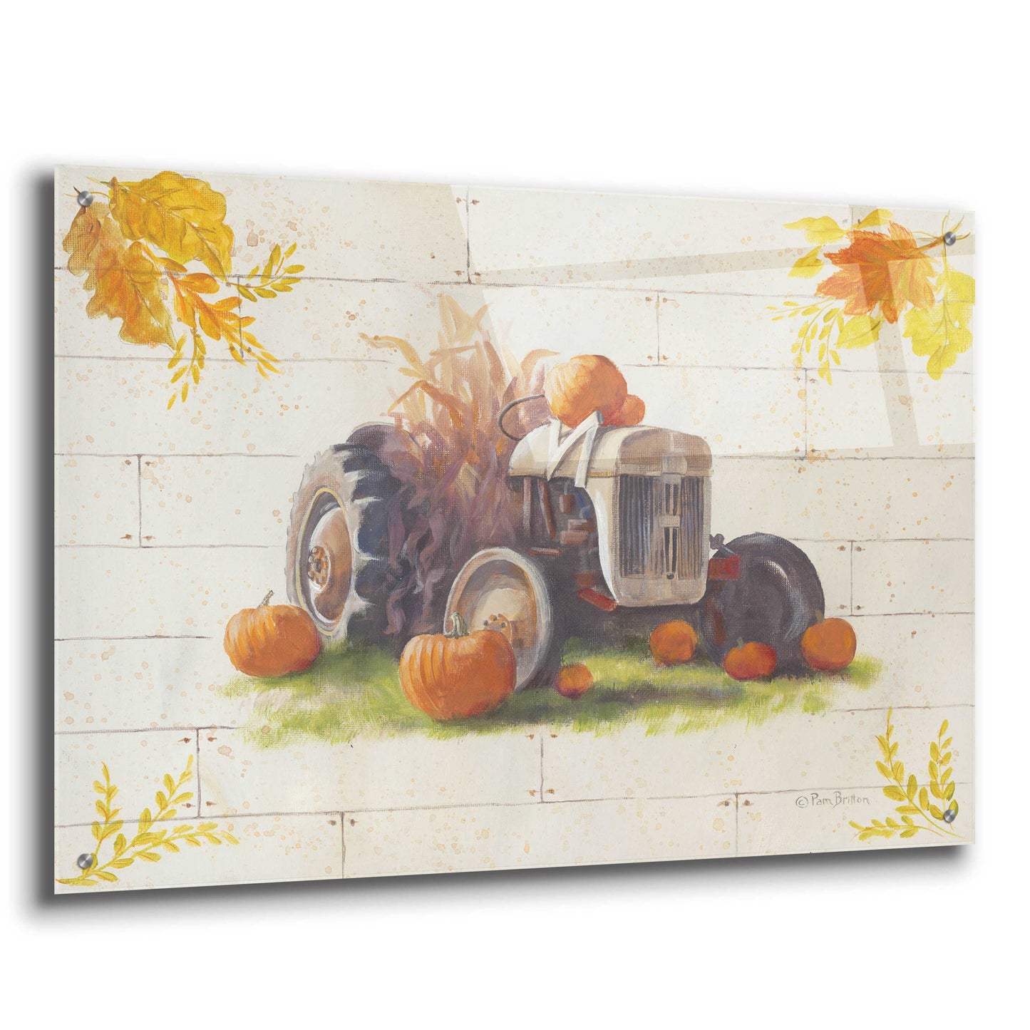 Epic Art 'Harvest Tractor' by Pam Britton, Acrylic Glass Wall Art,36x24