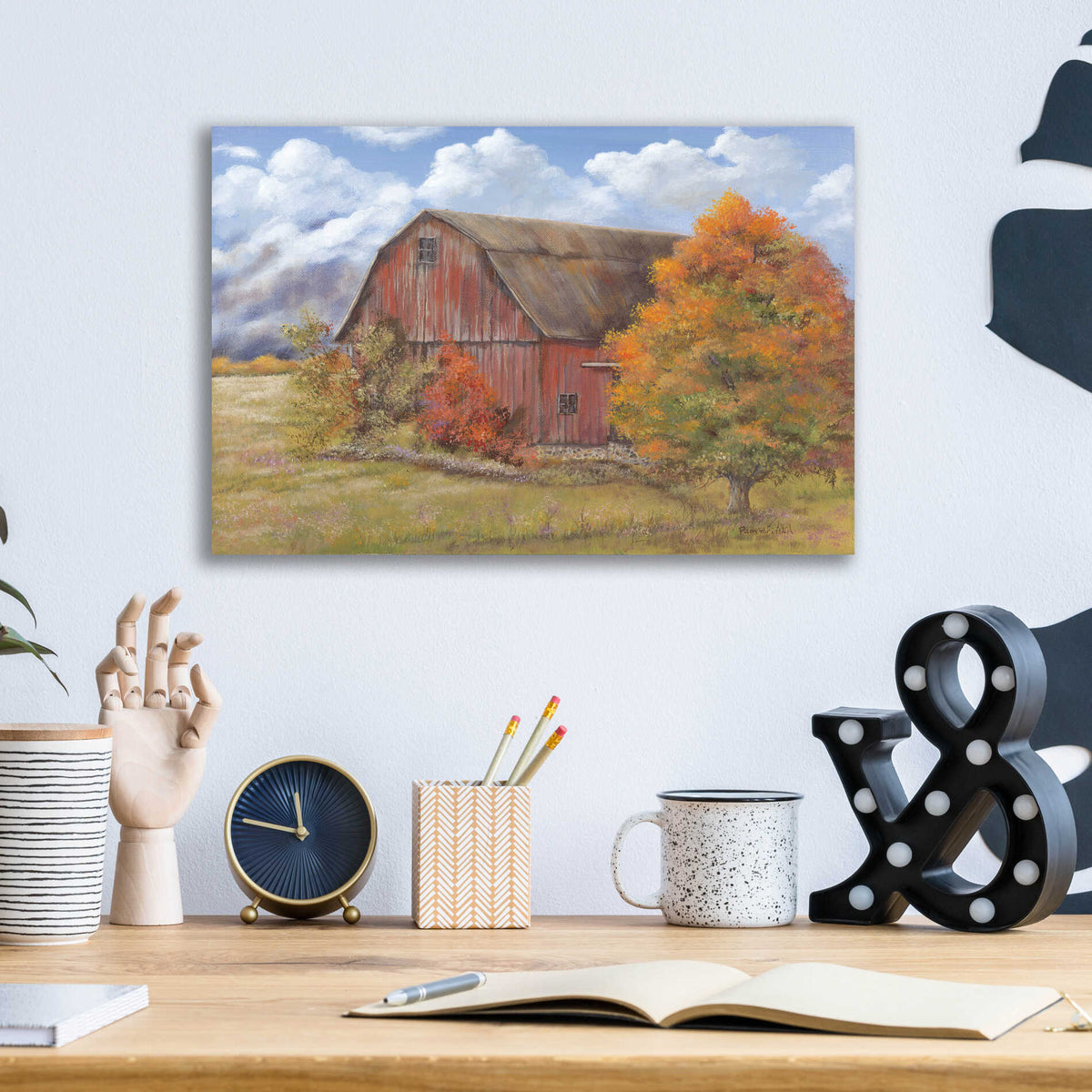 Epic Art 'Autumn Barn' by Pam Britton, Acrylic Glass Wall Art,16x12