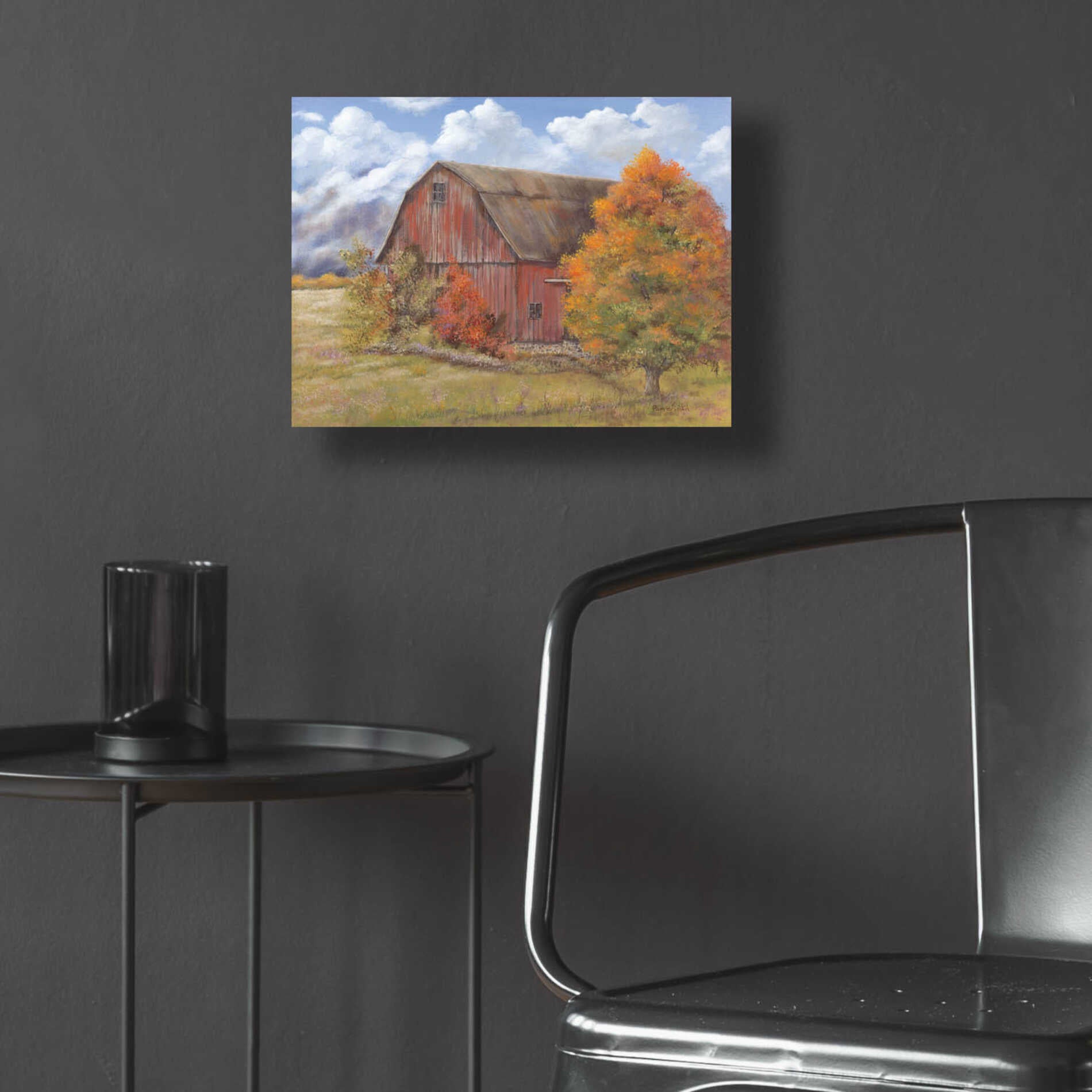 Epic Art 'Autumn Barn' by Pam Britton, Acrylic Glass Wall Art,16x12