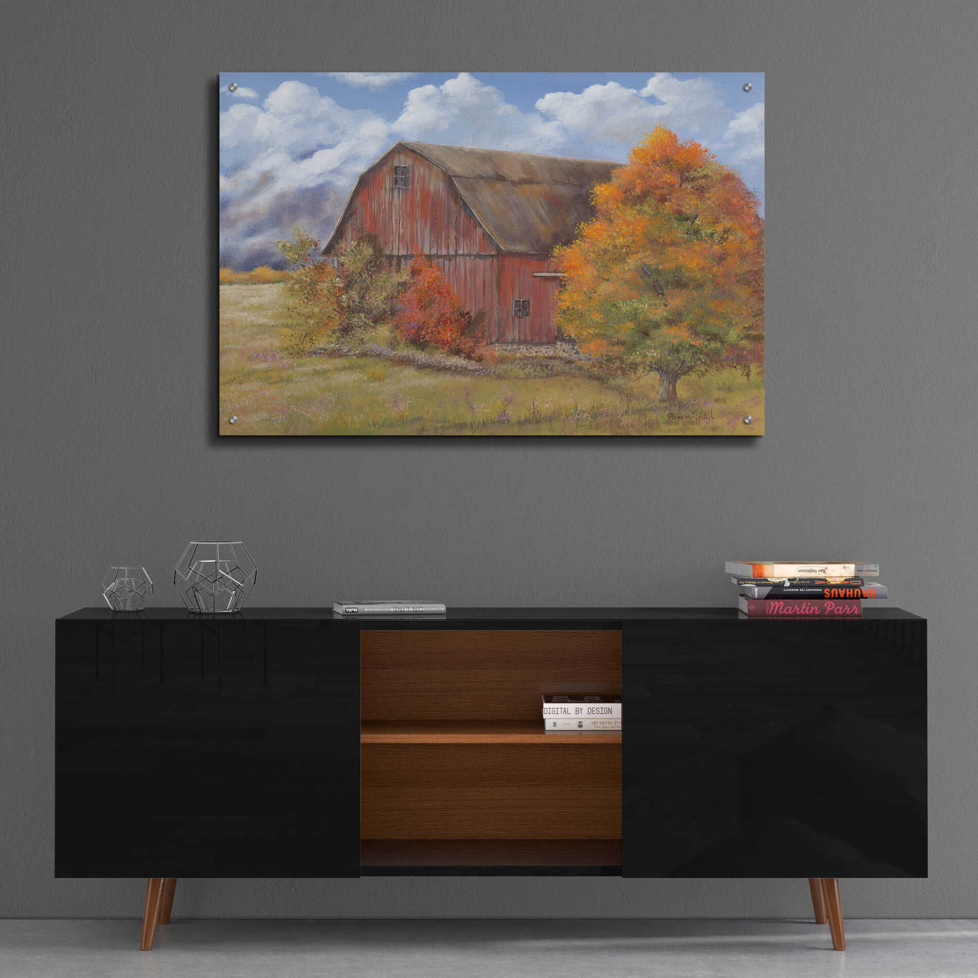 Epic Art 'Autumn Barn' by Pam Britton, Acrylic Glass Wall Art,36x24
