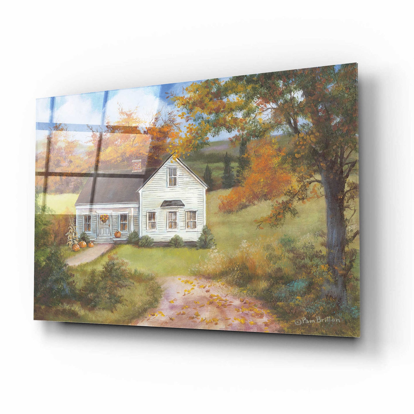 Epic Art 'Fall In The Country' by Pam Britton, Acrylic Glass Wall Art,16x12