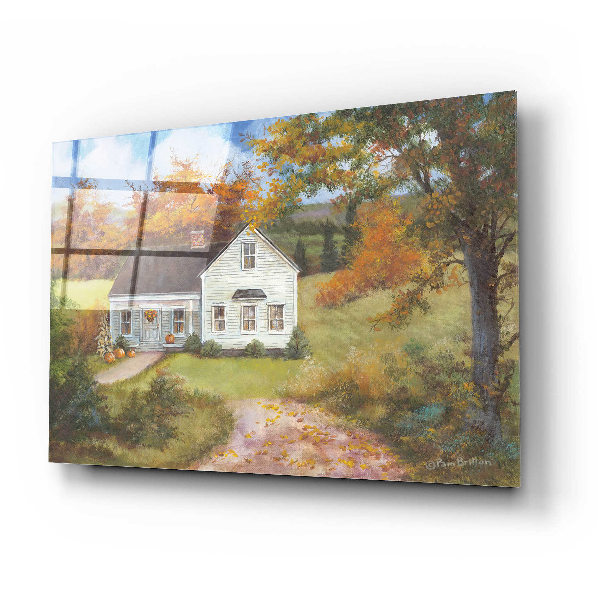 Epic Art 'Fall In The Country' by Pam Britton, Acrylic Glass Wall Art,24x16