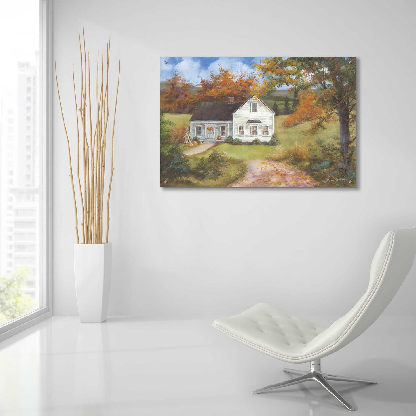 Epic Art 'Fall In The Country' by Pam Britton, Acrylic Glass Wall Art,36x24