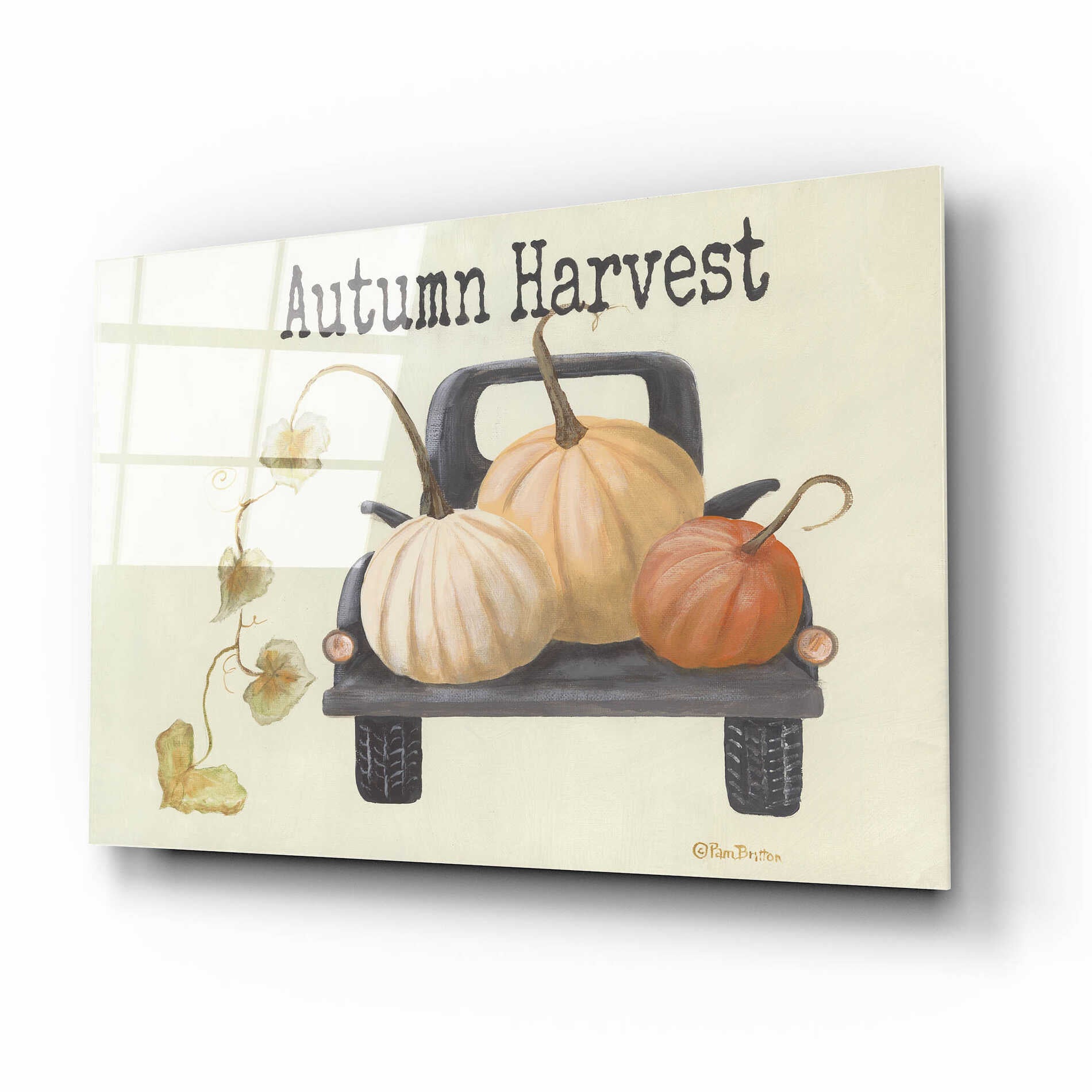 Epic Art 'Autumn Harvest Truck' by Pam Britton , Acrylic Glass Wall Art,16x12
