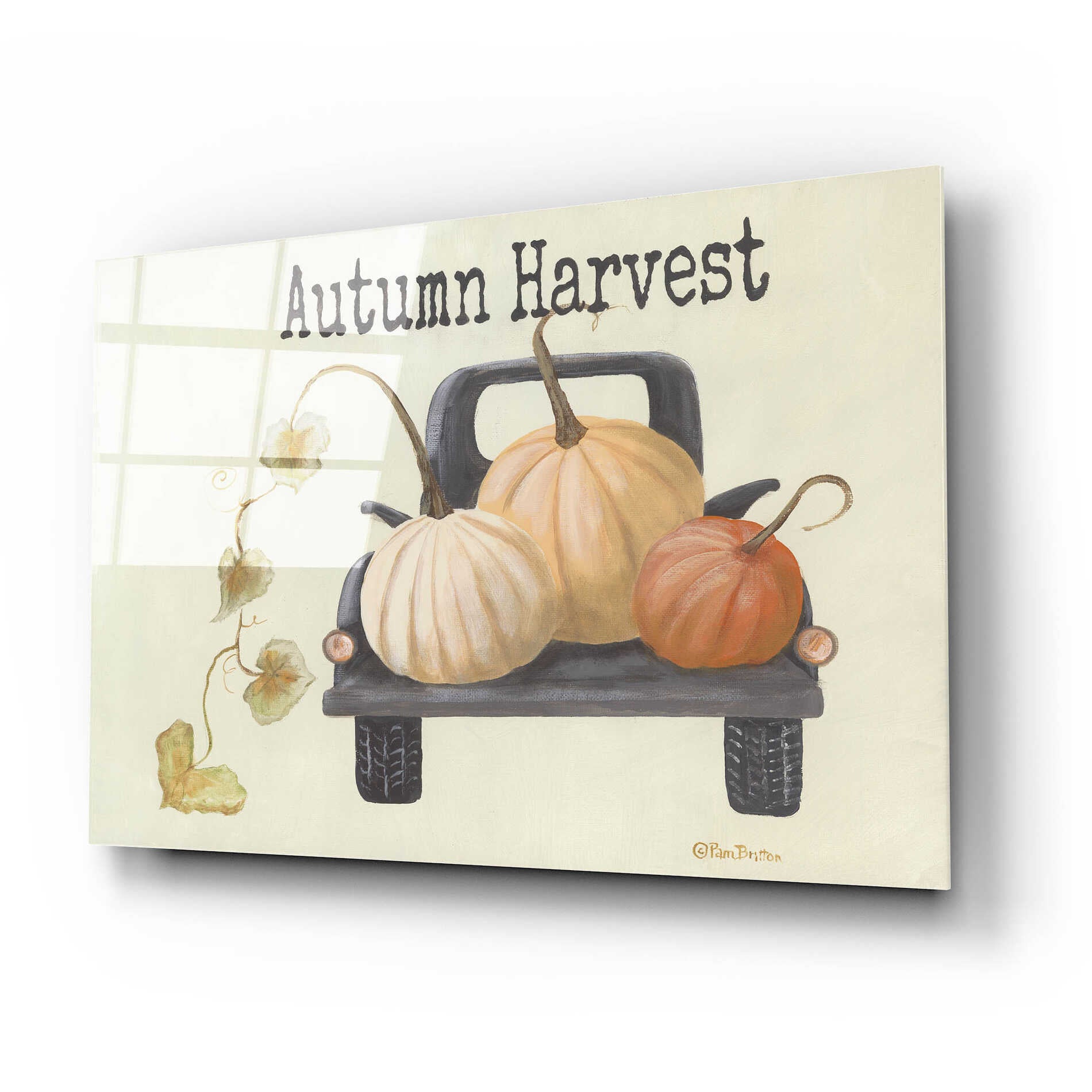 Epic Art 'Autumn Harvest Truck' by Pam Britton , Acrylic Glass Wall Art,24x16