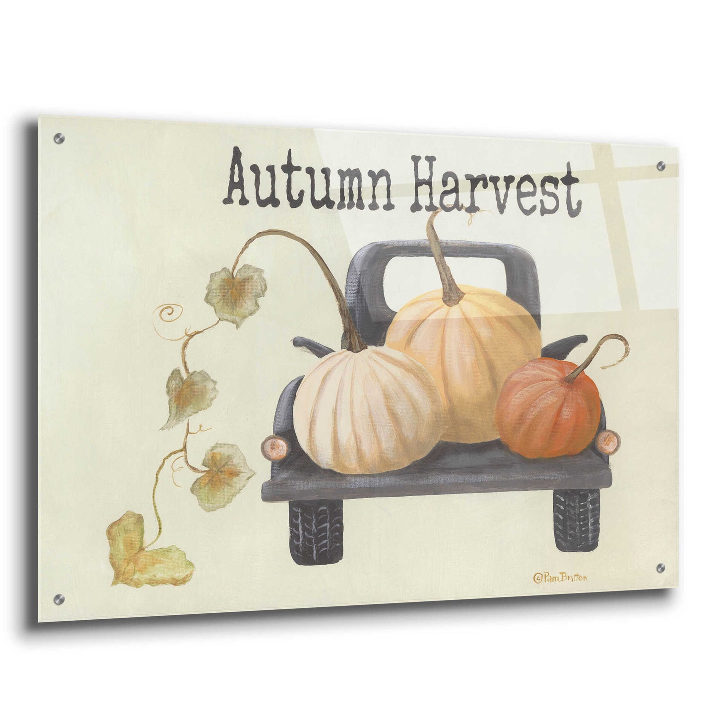 Epic Art 'Autumn Harvest Truck' by Pam Britton , Acrylic Glass Wall Art,36x24