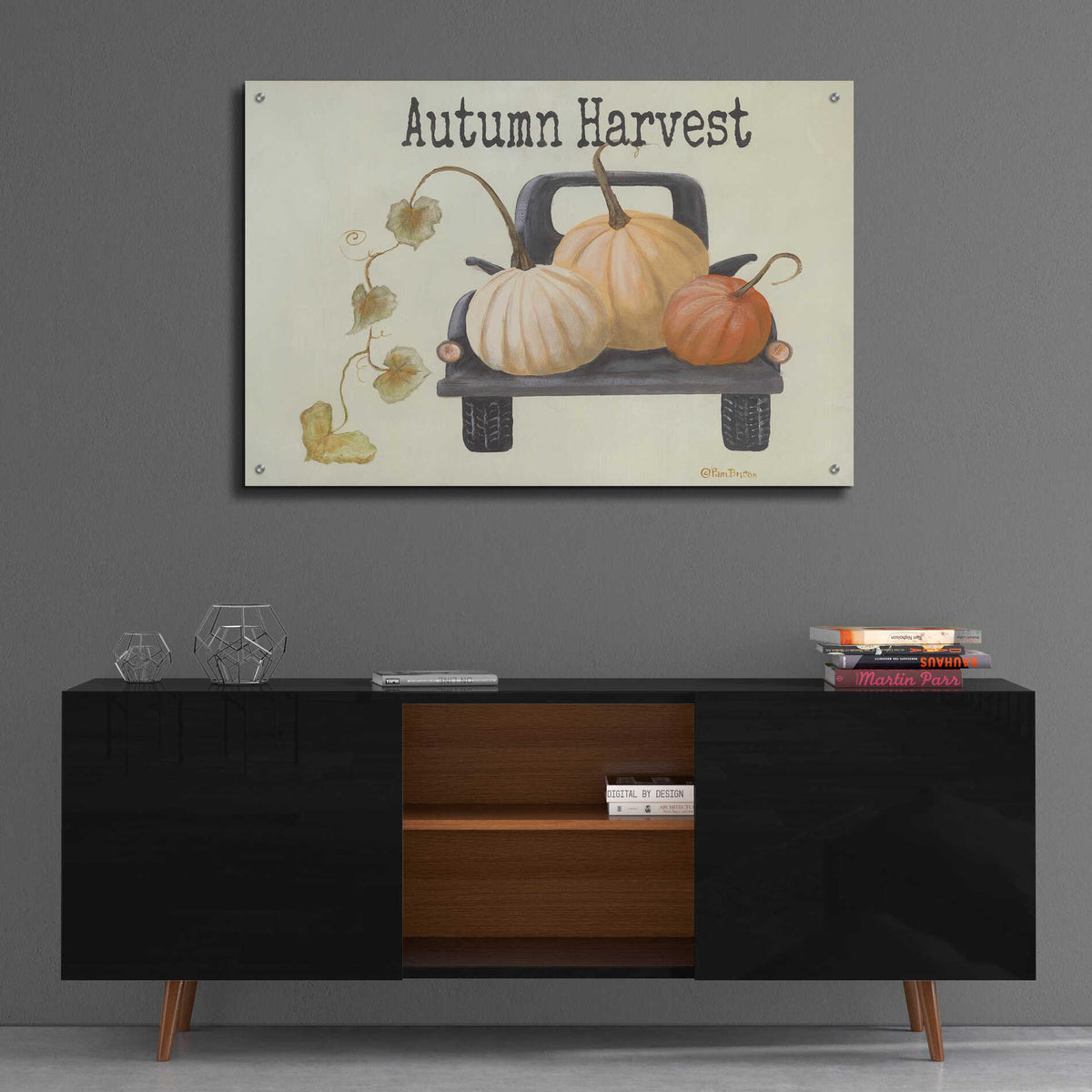 Epic Art 'Autumn Harvest Truck' by Pam Britton , Acrylic Glass Wall Art,36x24