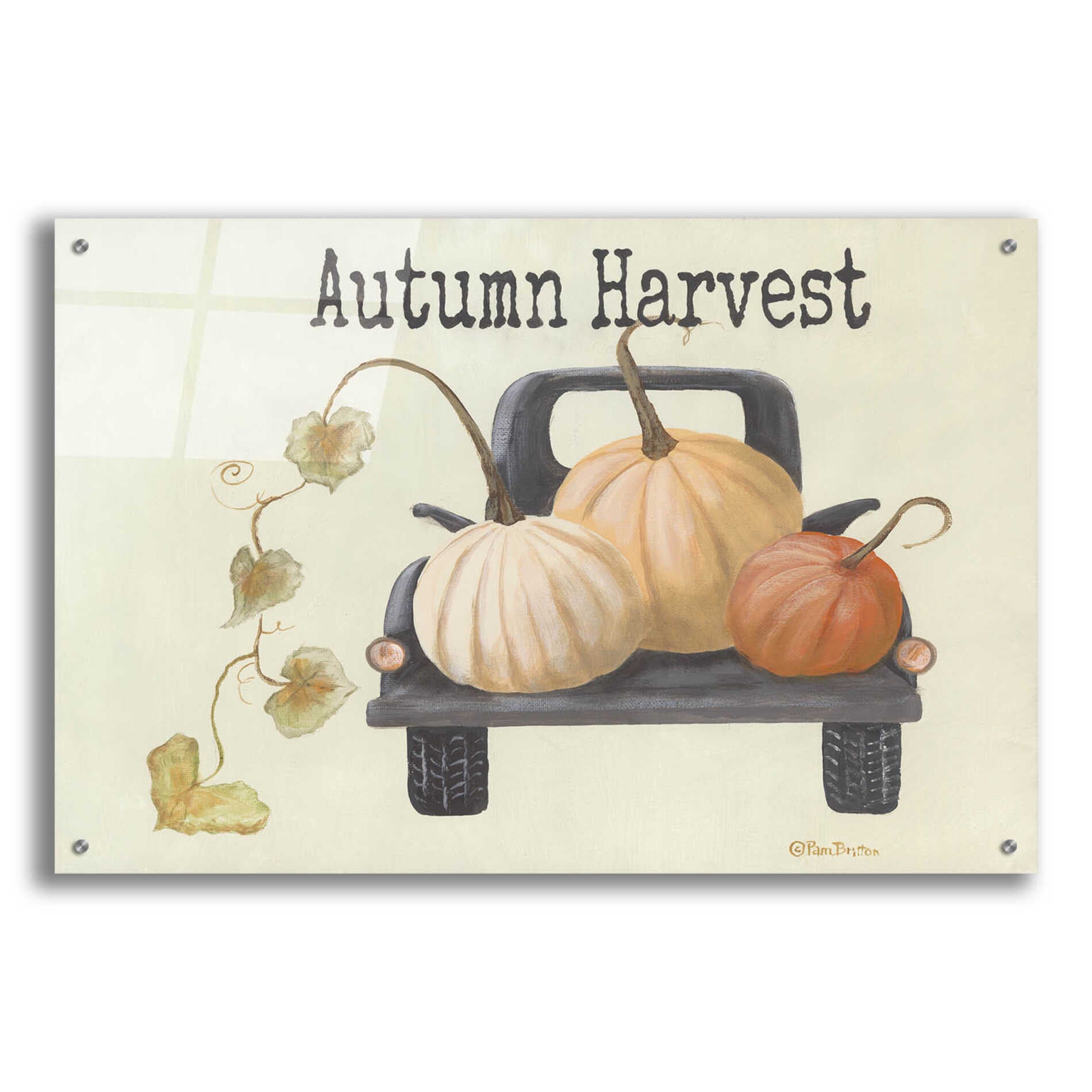 Epic Art 'Autumn Harvest Truck' by Pam Britton , Acrylic Glass Wall Art,36x24