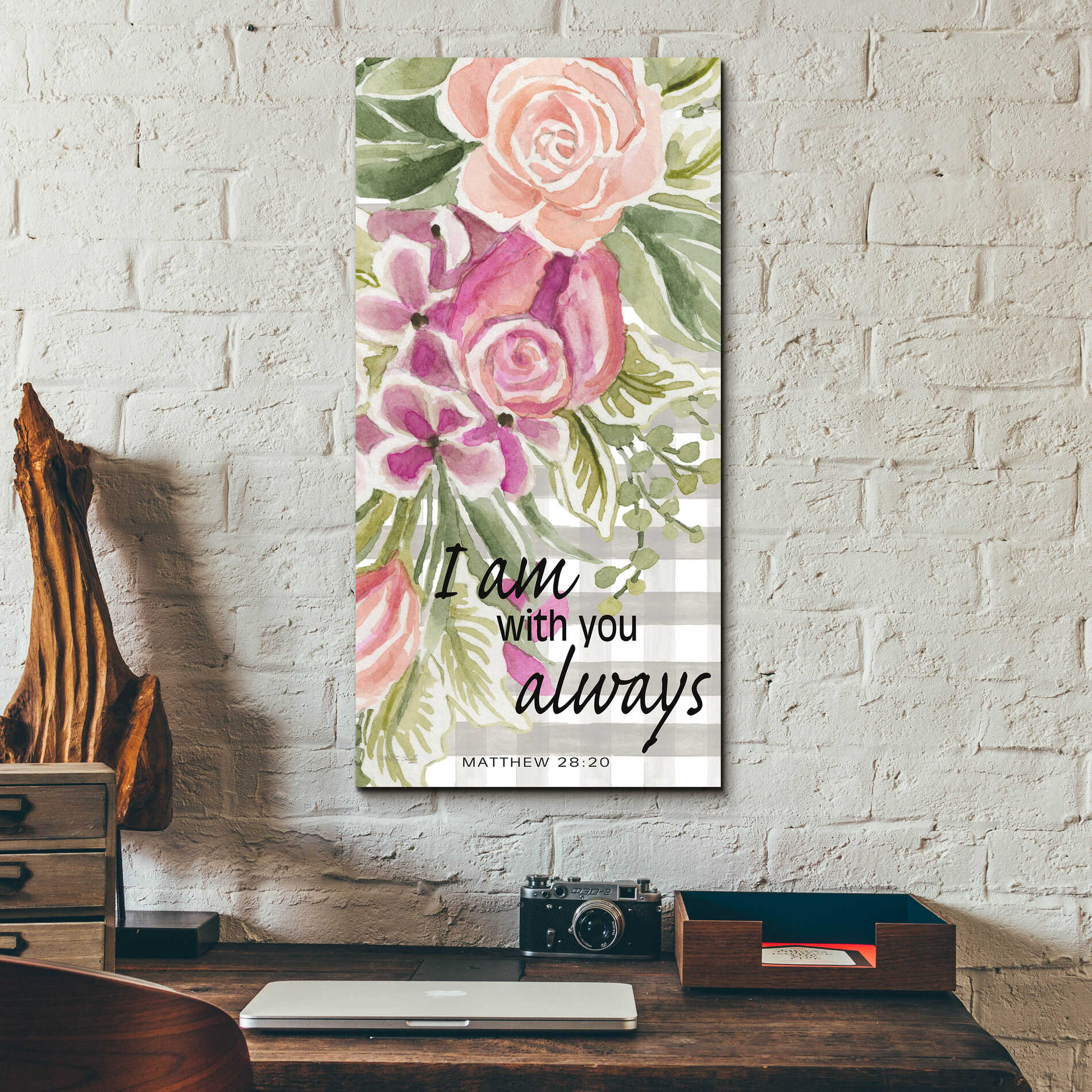 Epic Art 'I Am With You Always' by Cindy Jacobs, Acrylic Glass Wall Art,12x24