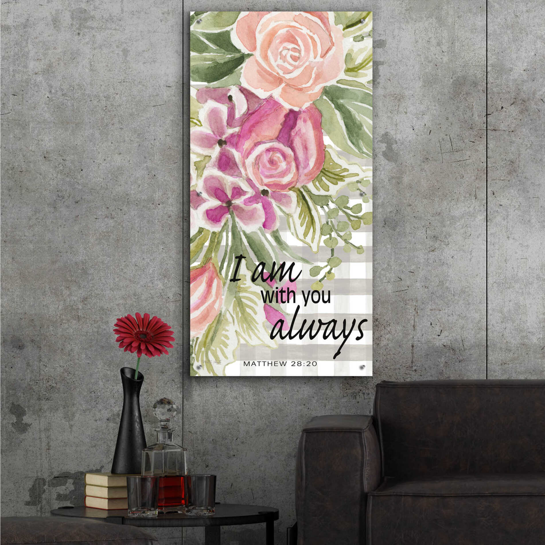 Epic Art 'I Am With You Always' by Cindy Jacobs, Acrylic Glass Wall Art,24x48