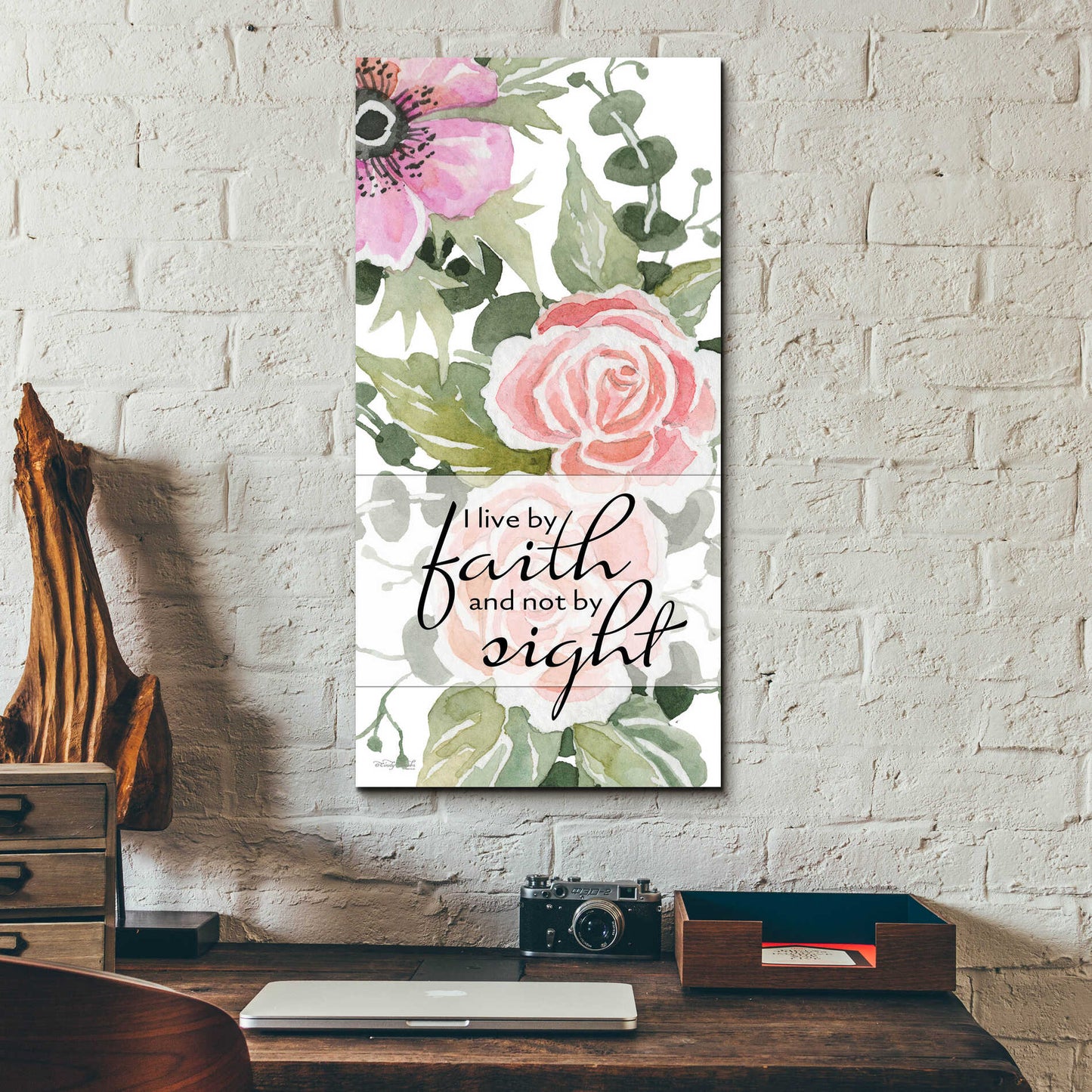 Epic Art 'Live By Faith' by Cindy Jacobs, Acrylic Glass Wall Art,12x24