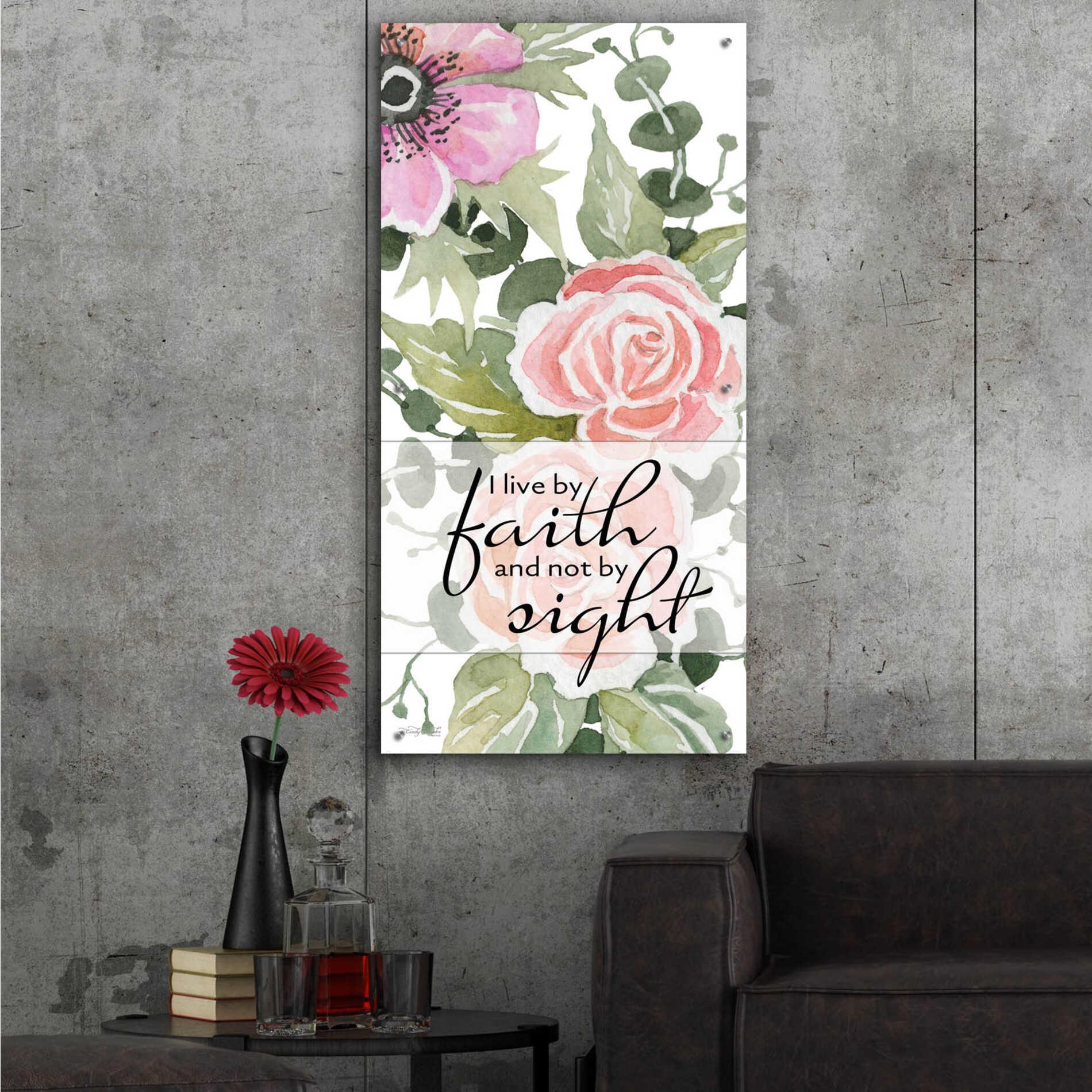 Epic Art 'Live By Faith' by Cindy Jacobs, Acrylic Glass Wall Art,24x48