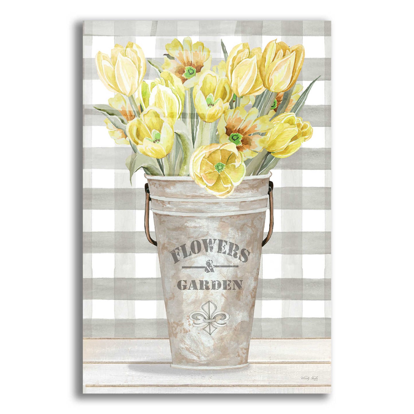 Epic Art 'Yellow Tulips I' by Cindy Jacobs, Acrylic Glass Wall Art,16x24