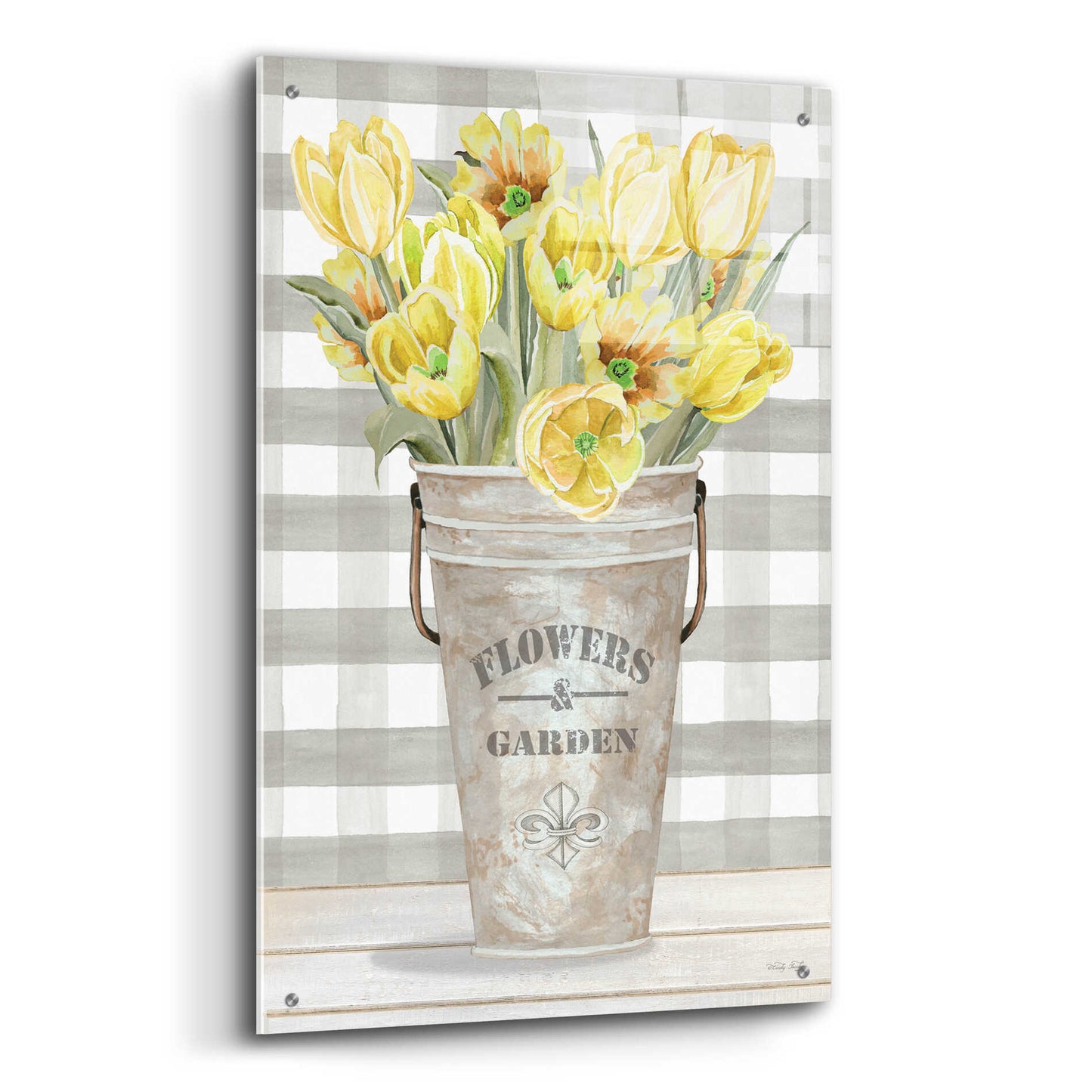 Epic Art 'Yellow Tulips I' by Cindy Jacobs, Acrylic Glass Wall Art,24x36
