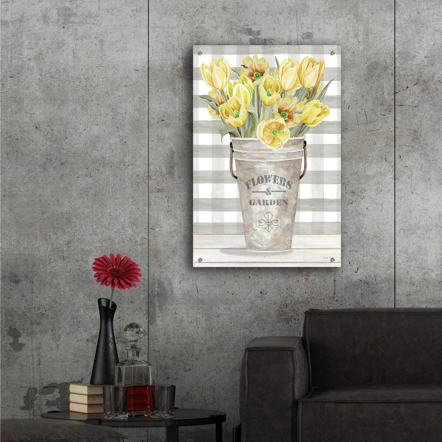 Epic Art 'Yellow Tulips I' by Cindy Jacobs, Acrylic Glass Wall Art,24x36