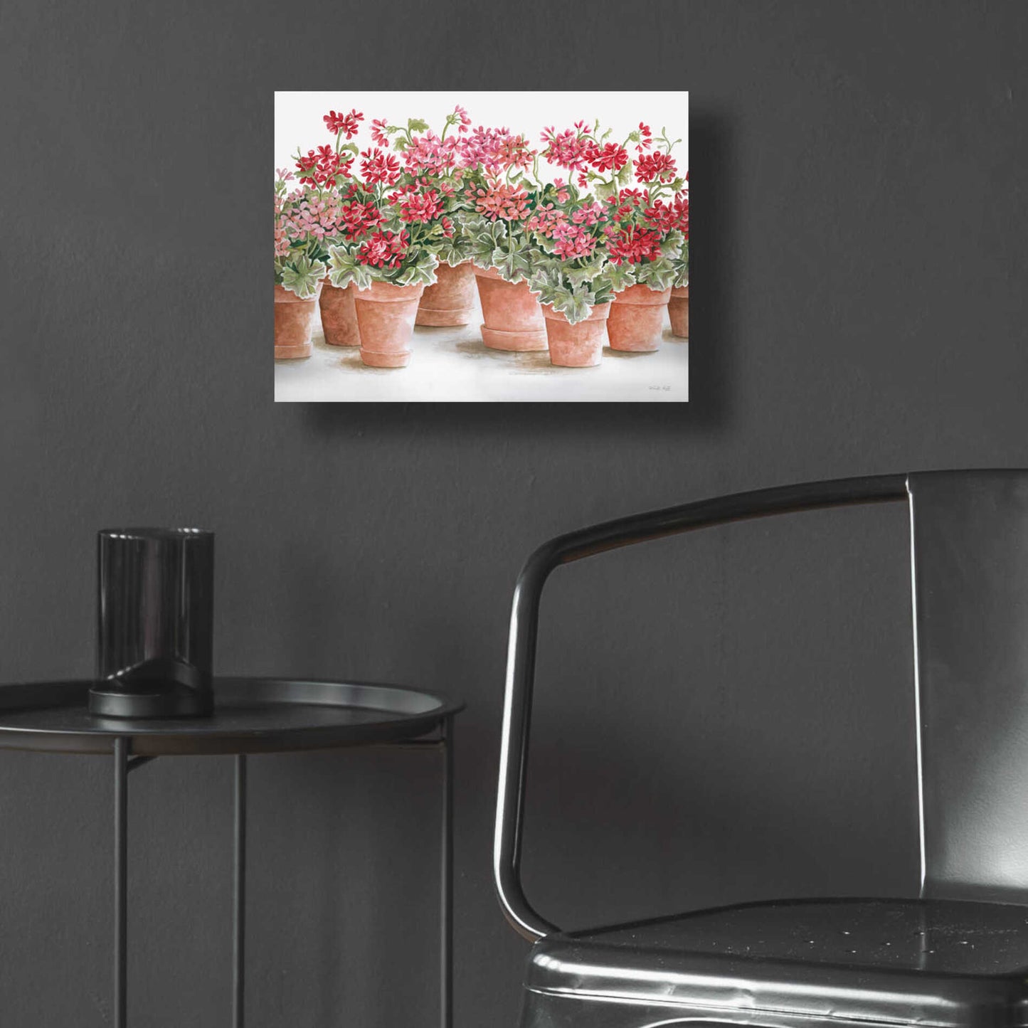 Epic Art 'Potted Geranium Mix I' by Cindy Jacobs, Acrylic Glass Wall Art,16x12