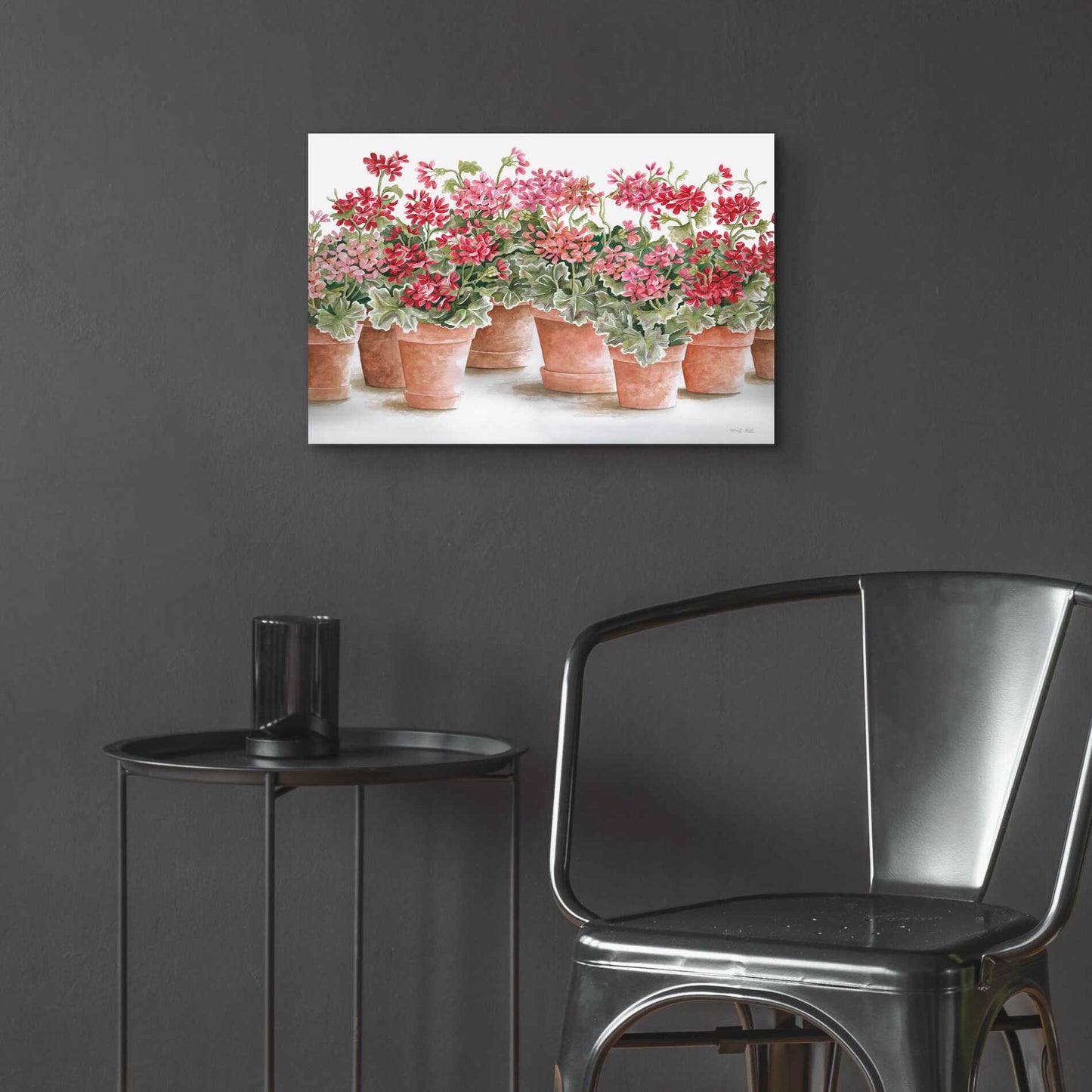 Epic Art 'Potted Geranium Mix I' by Cindy Jacobs, Acrylic Glass Wall Art,24x16