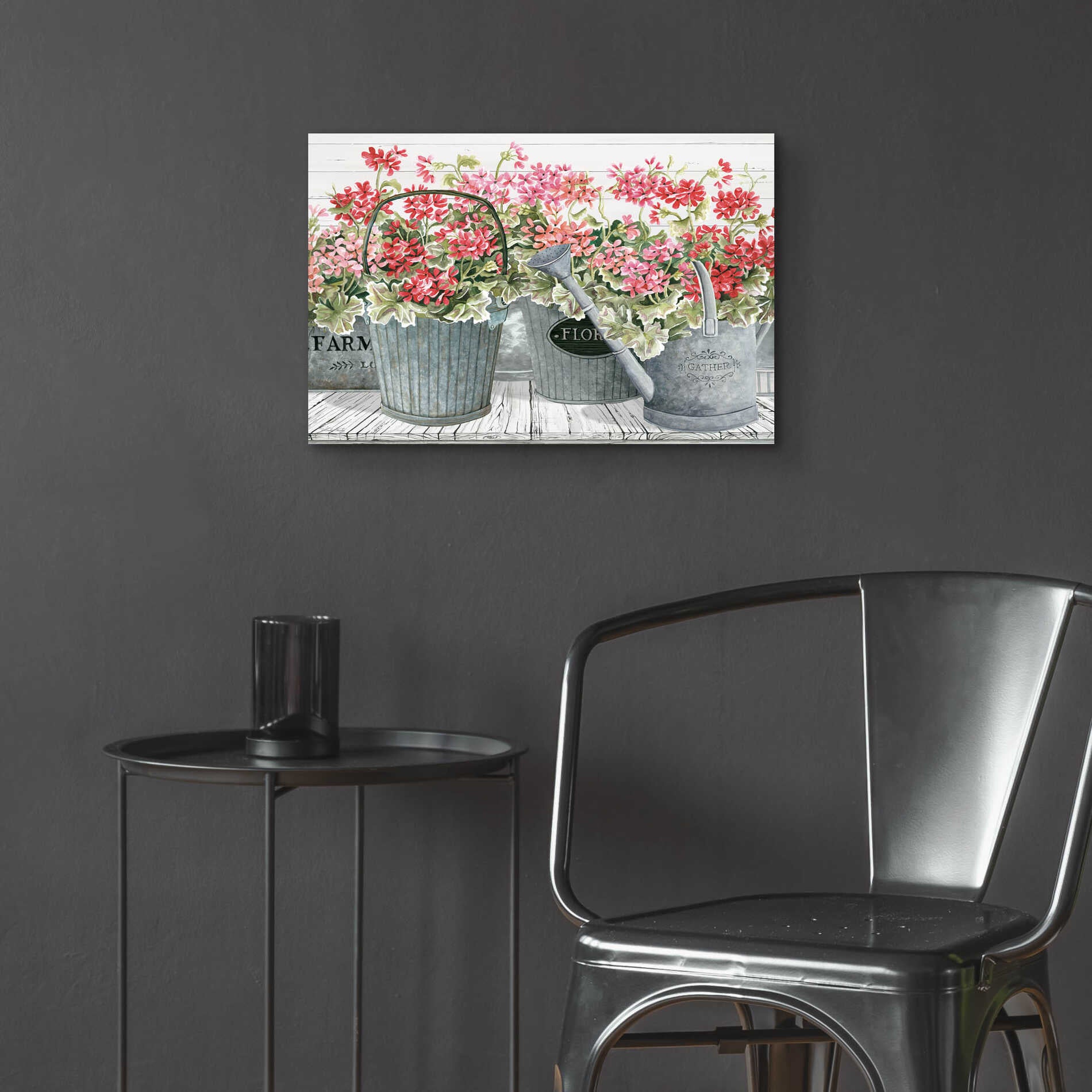 Epic Art 'Potted Geranium Mix II' by Cindy Jacobs, Acrylic Glass Wall Art,24x16