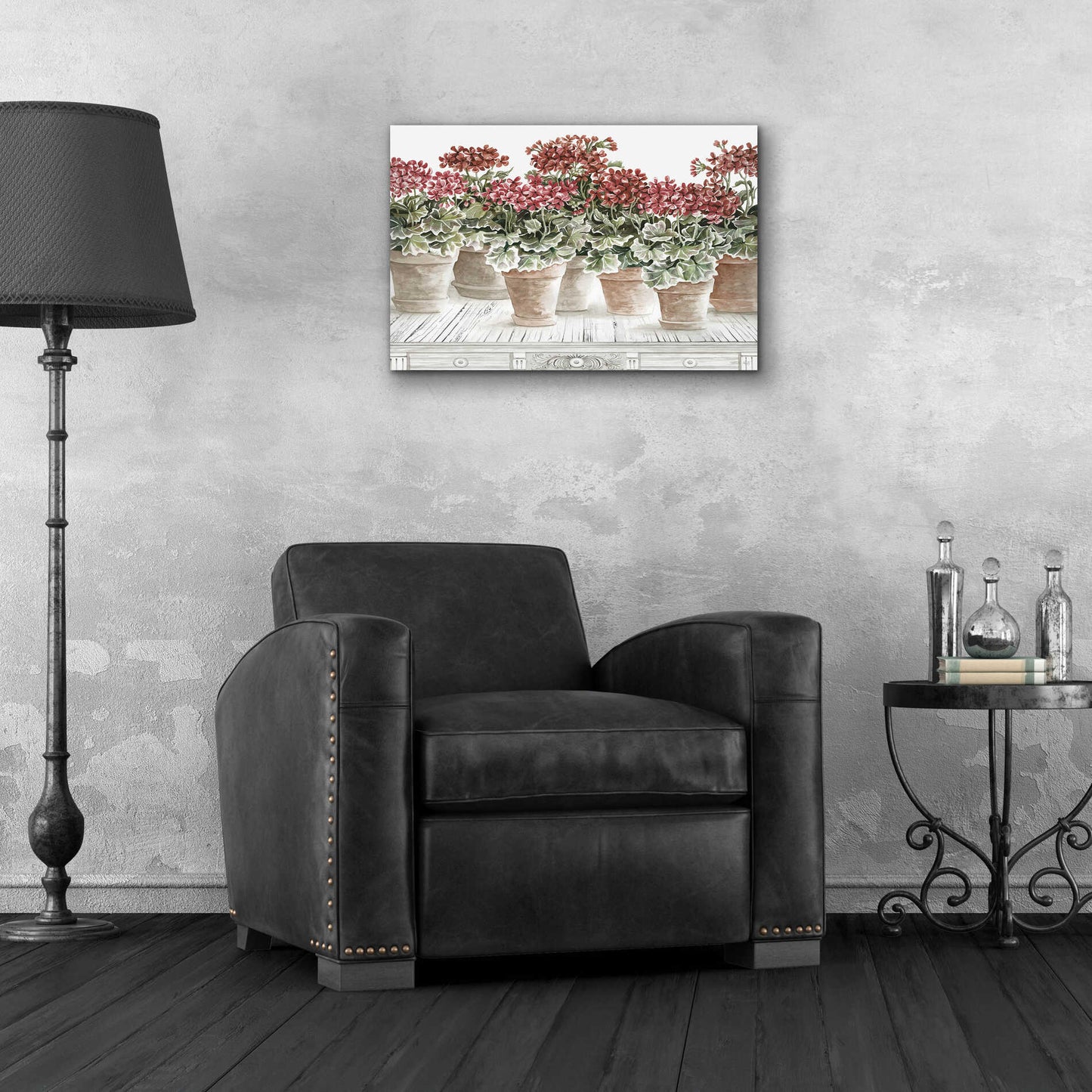 Epic Art 'Potted Geranium Mix III' by Cindy Jacobs, Acrylic Glass Wall Art,24x16