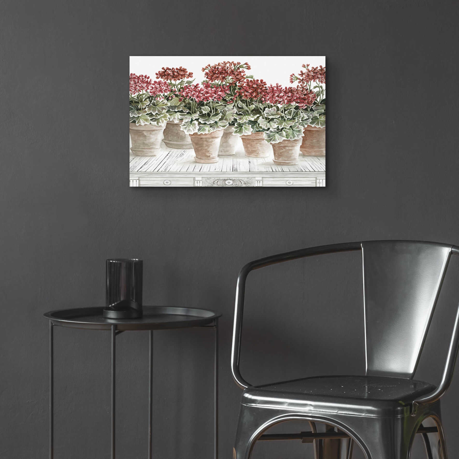 Epic Art 'Potted Geranium Mix III' by Cindy Jacobs, Acrylic Glass Wall Art,24x16