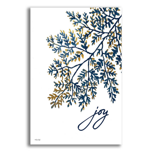 Epic Art 'Joy Navy Gold Leaves' by Cindy Jacobs, Acrylic Glass Wall Art