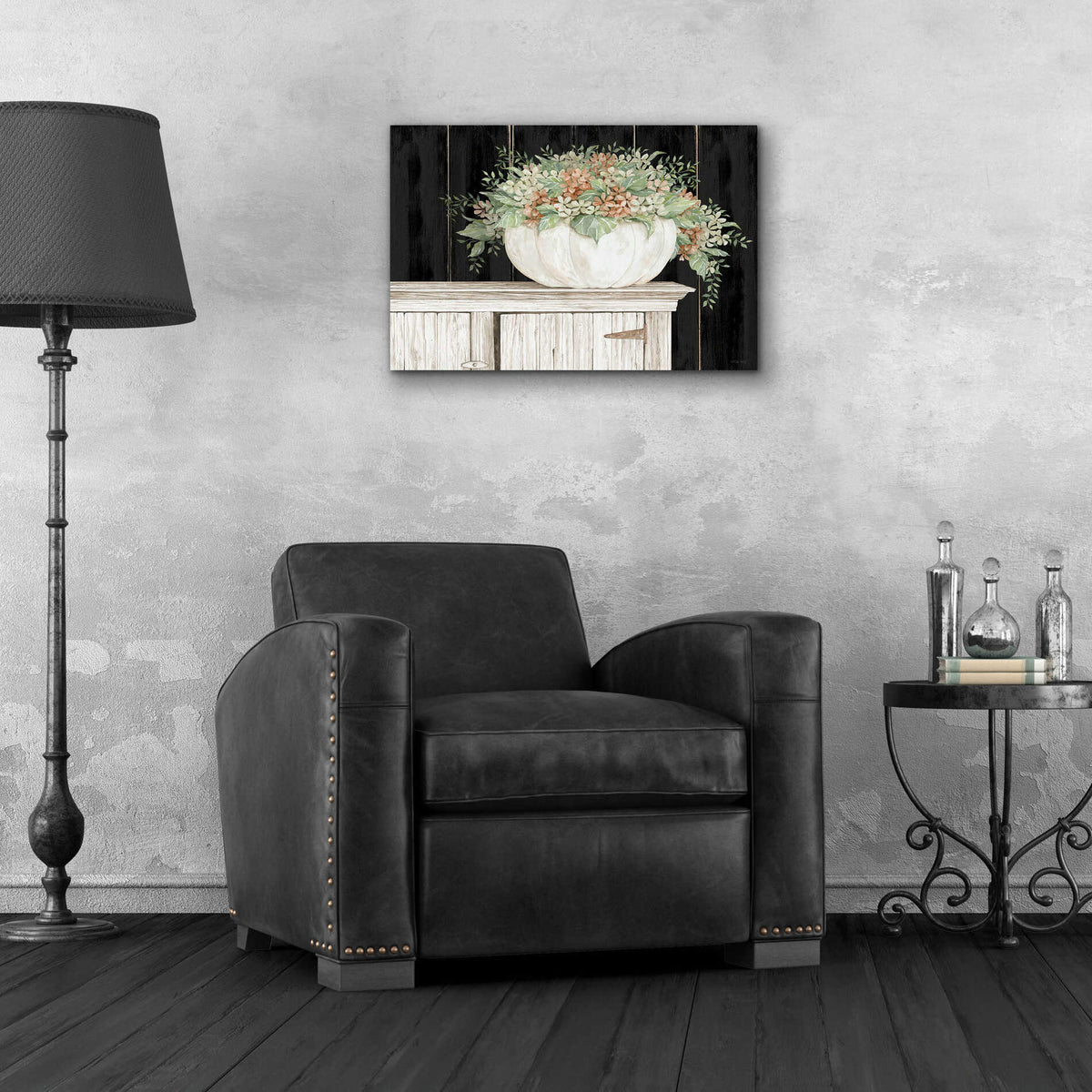 Epic Art 'Fall Floral Pumpkin' by Cindy Jacobs, Acrylic Glass Wall Art,24x16