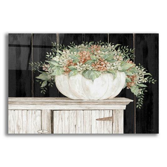 Epic Art 'Fall Floral Pumpkin' by Cindy Jacobs, Acrylic Glass Wall Art