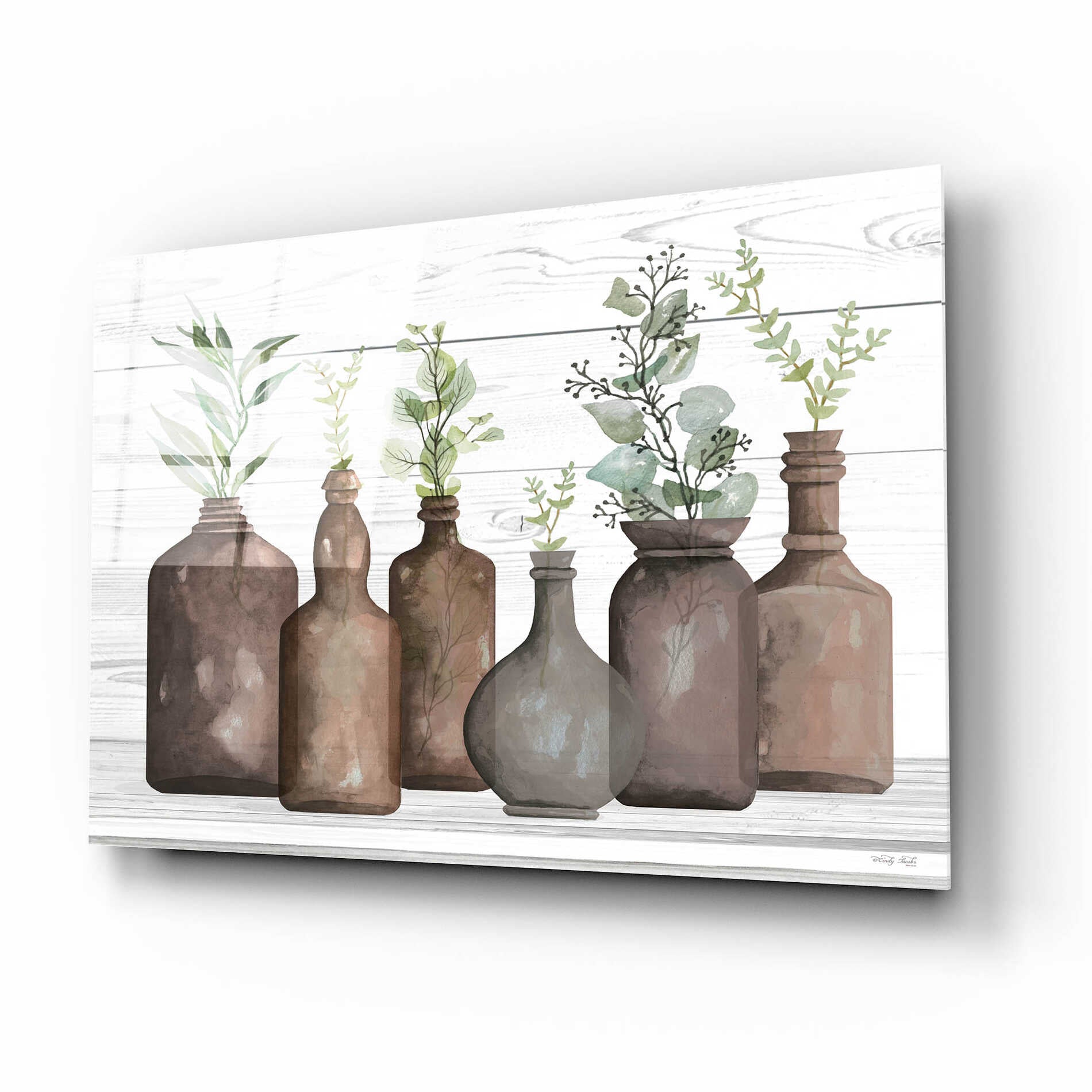 Epic Art 'Cappuccino Bottles I' by Cindy Jacobs, Acrylic Glass Wall Art,16x12