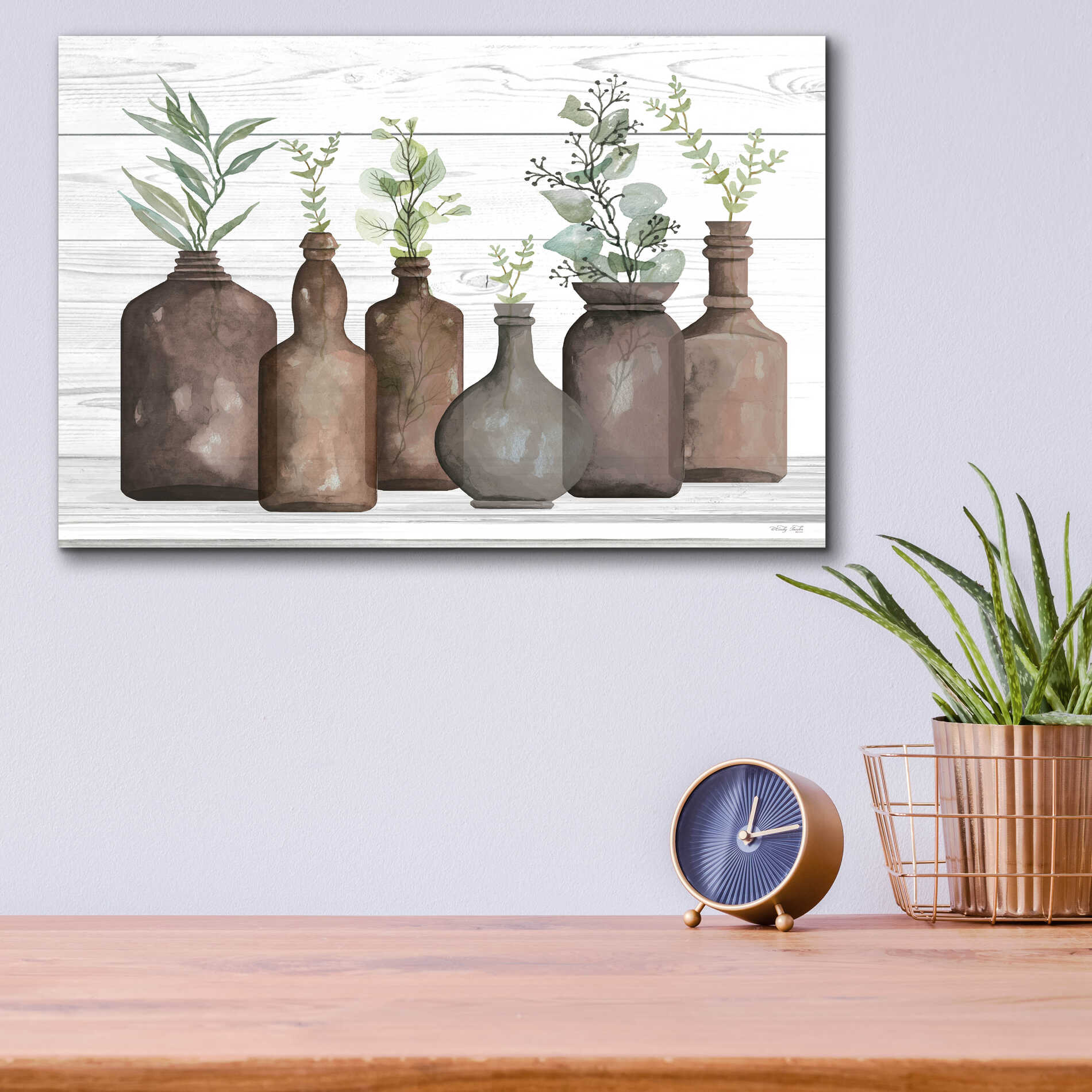 Epic Art 'Cappuccino Bottles I' by Cindy Jacobs, Acrylic Glass Wall Art,16x12