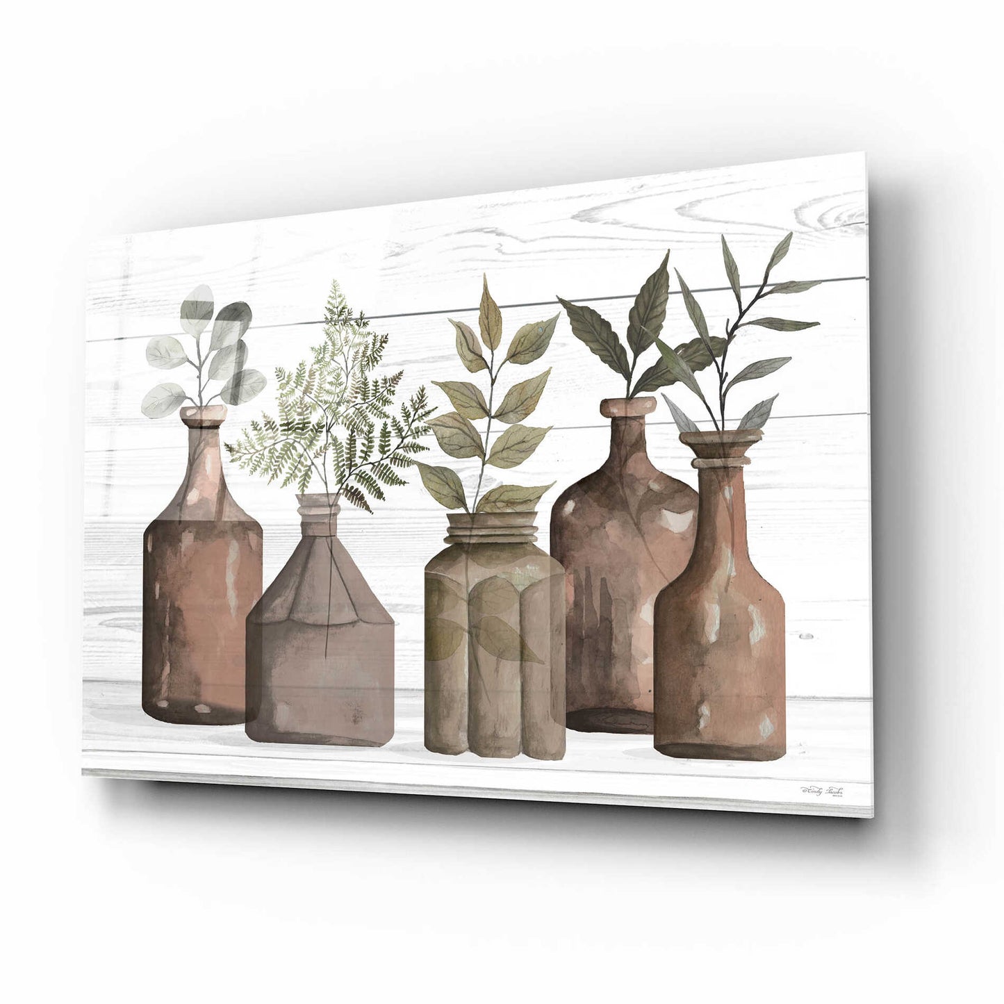 Epic Art 'Cappuccino Bottles II' by Cindy Jacobs, Acrylic Glass Wall Art,16x12